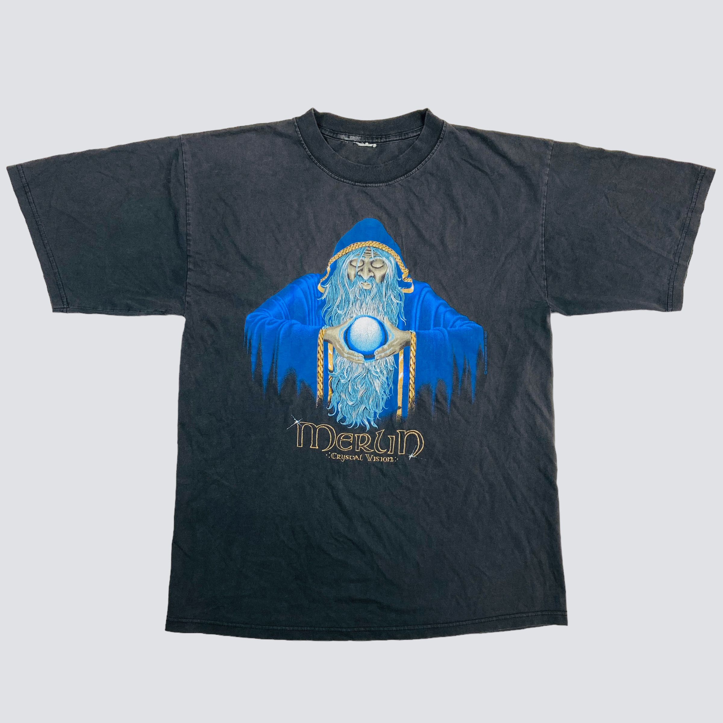 Vintage 🔮 MERLIN CRYSTAL VISION ARCHIVE 1990s SUN FADED TEE - № 218 Size US XL / EU 56 / 4 - 2 Thumbnail