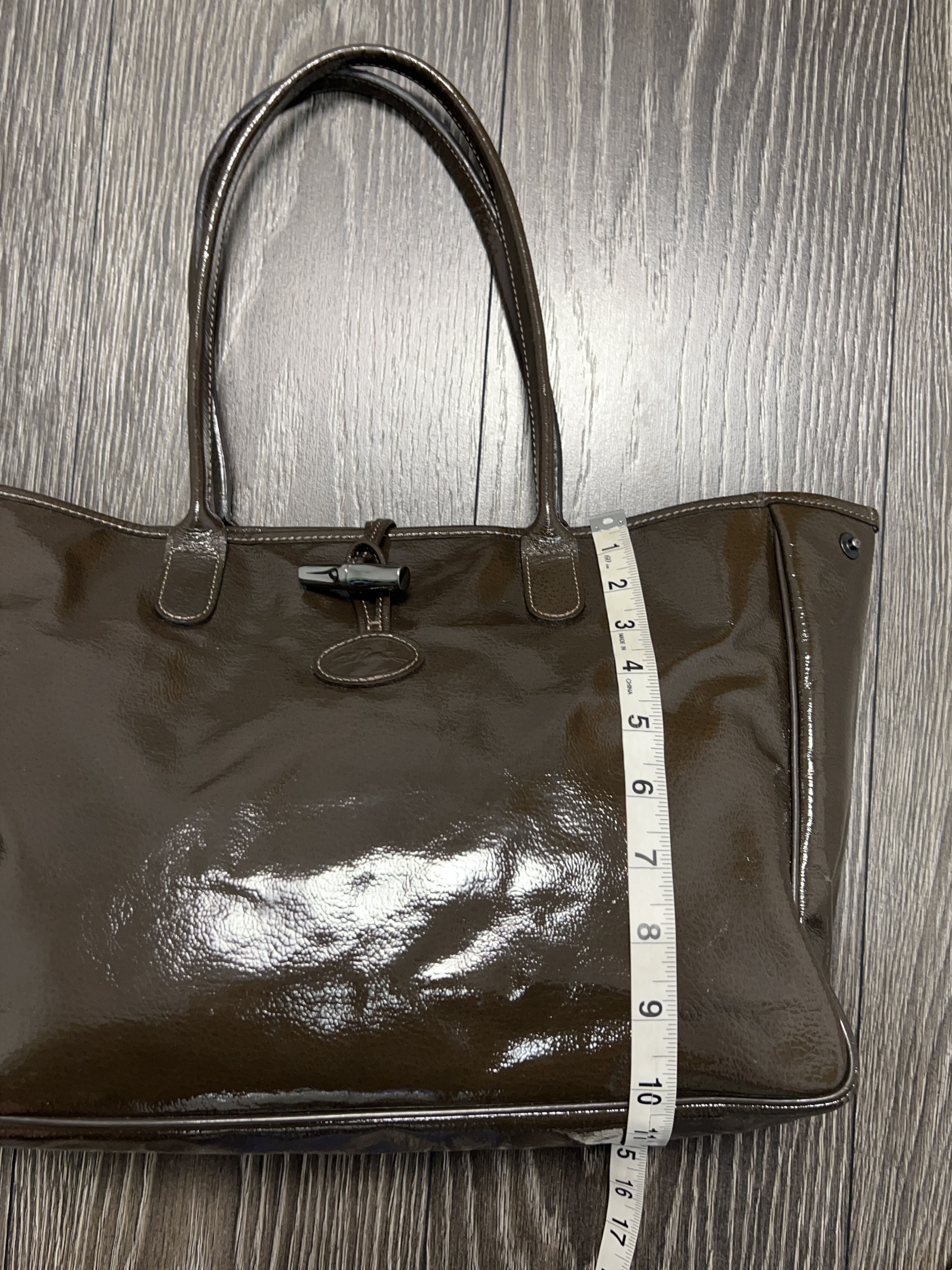 Longchamp Paris Roseau Patent Leather Tote Bag Handle Shoulder Bag Size ONE SIZE - 10 Thumbnail