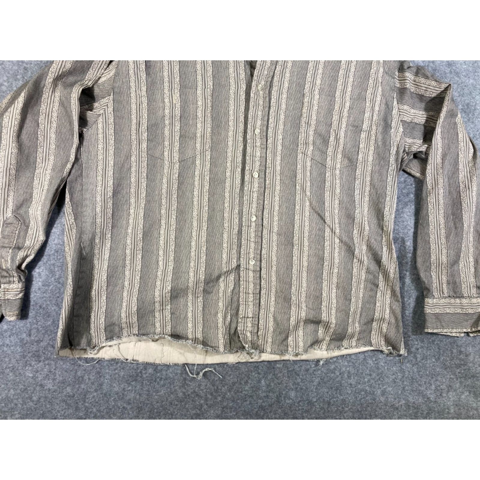 Vintage VINTAGE Cowboy Turtle Western Shirt Men XL Beige Black Striped Button-Up Long Sleeve Size US XL / EU 56 / 4 - 4 Thumbnail