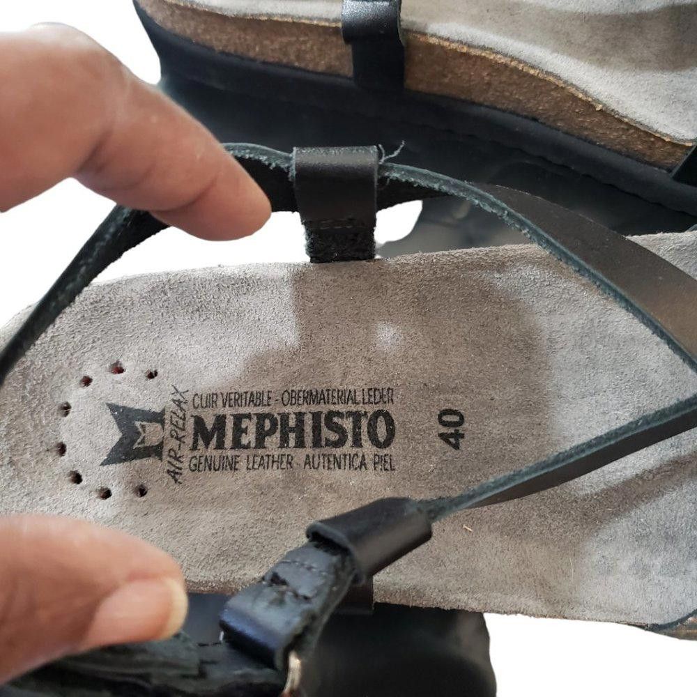 Mephisto Mephisto NWOT Ladies Black & Gold Flat Walking Sandals 10 Size US 10 / IT 40 - 4 Thumbnail
