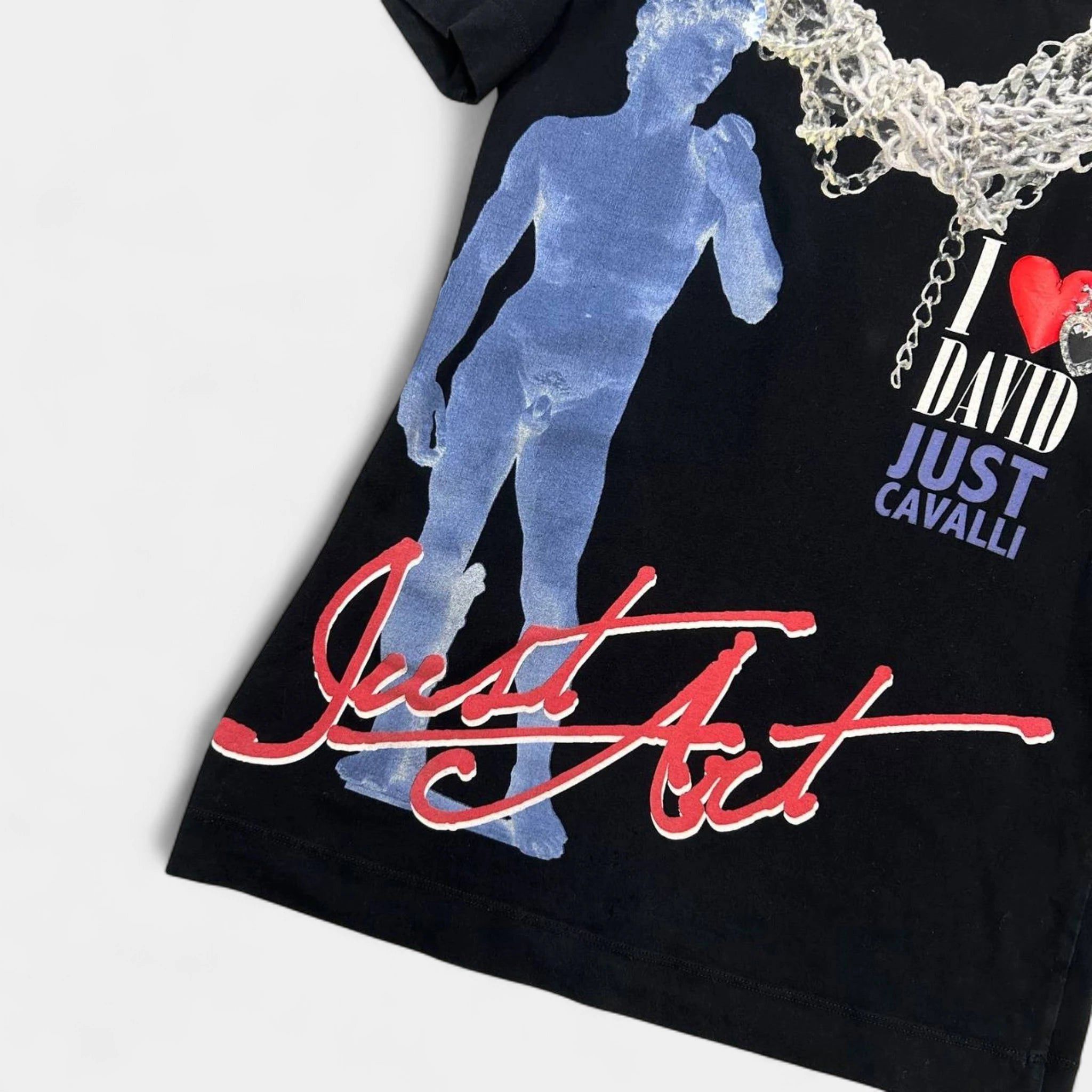 Just Cavalli Just Cavalli 2010's Chains Graphic Black T-Shirt Size S / US 4 / IT 40 - 3 Thumbnail