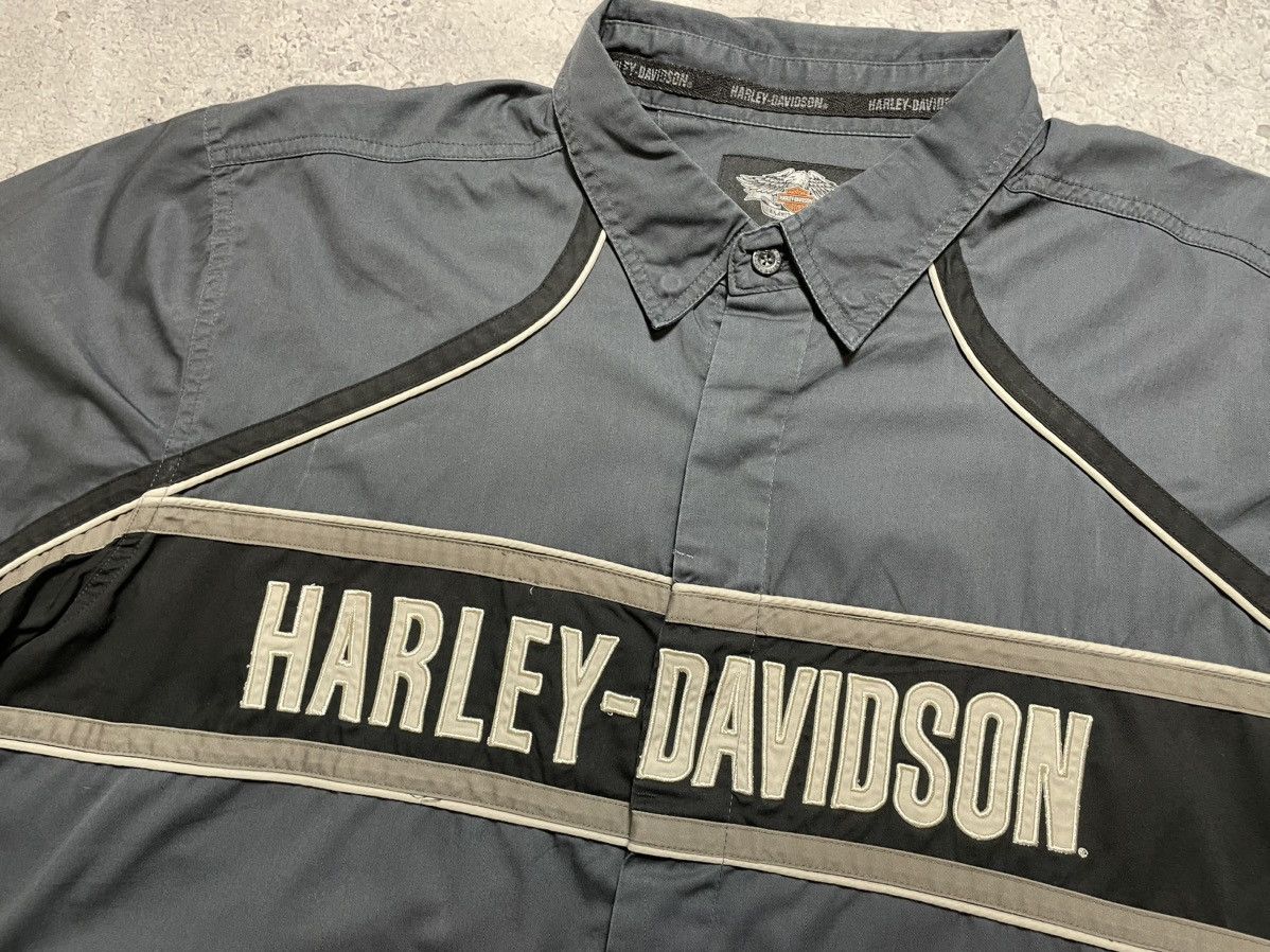 Harley Davidson × Vintage Vintage Short Sleeve Button Harley Davidson Big Logo Shirt Size US XXL / EU 58 / 5 - 5 Thumbnail