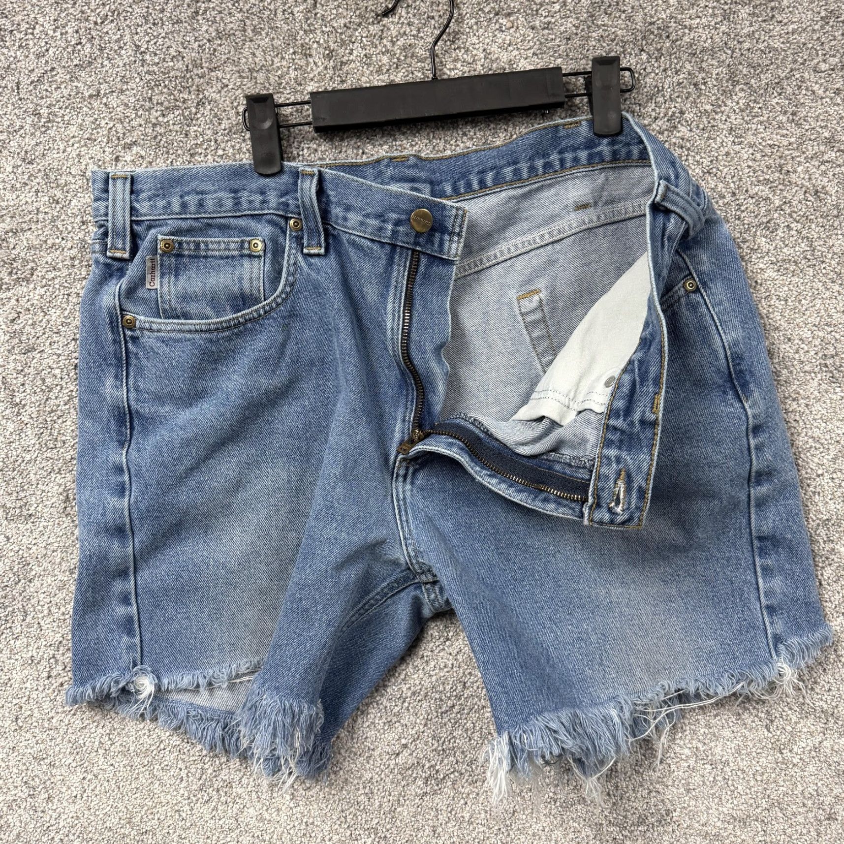 Carhartt Carhartt Denim Cutoff Shorts Mens 38x6 Blue Raw Hem Workwear Jorts Grunge Size US 38 / EU 54 - 7 Thumbnail