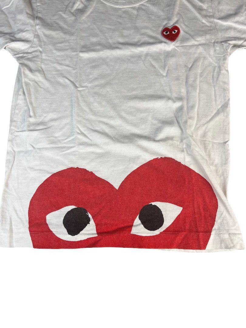 Comme des Garcons Comme des Garçons PLAY Hem Heart Tee White Red Small 2021 Size US S / EU 44-46 / 1 - 3 Thumbnail
