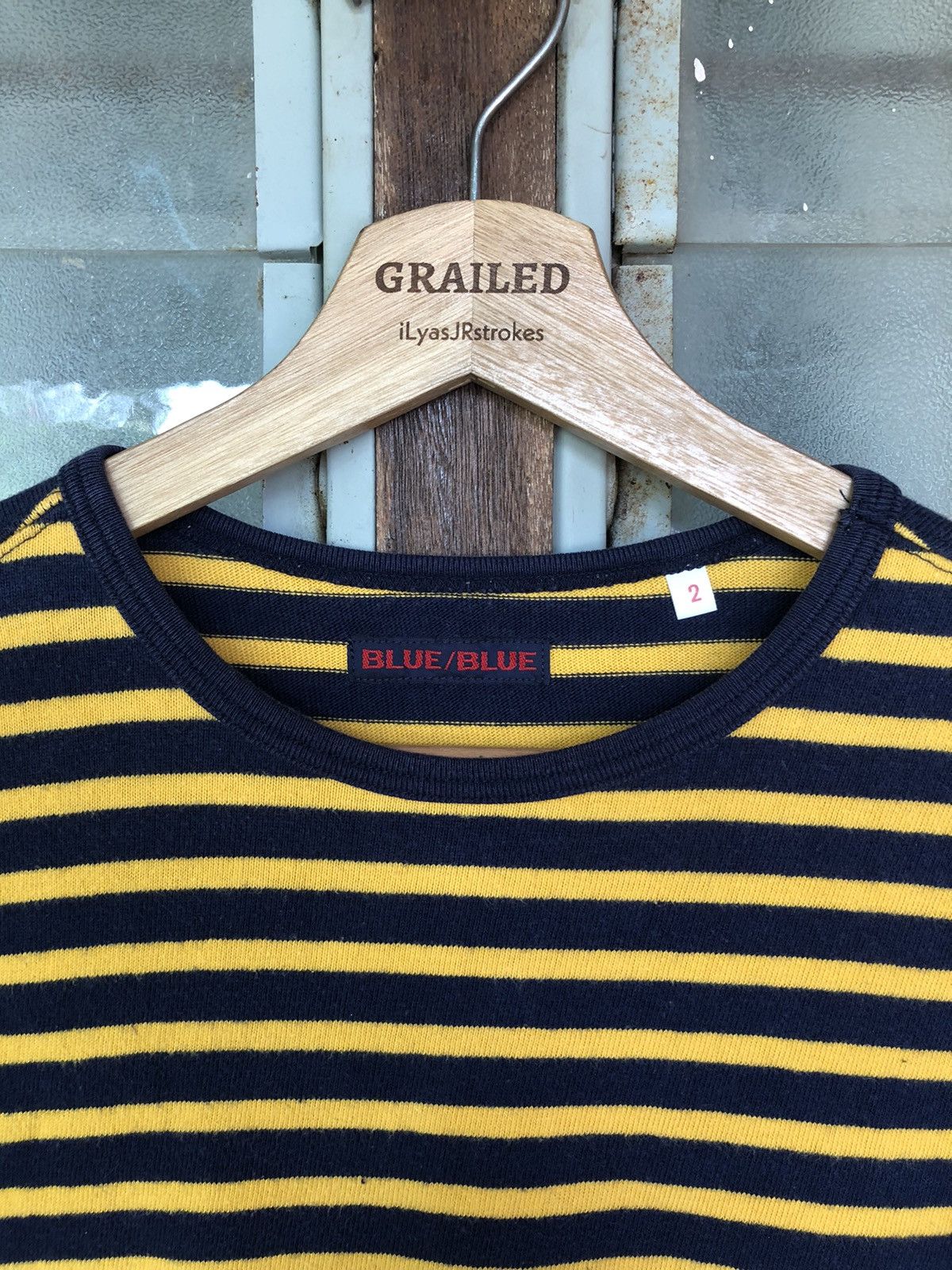 Blue Blue Japan Vintage Blue/Blue Japan Stripe Blue Yellow Shirt Tee Size US S / EU 44-46 / 1 - 3 Thumbnail