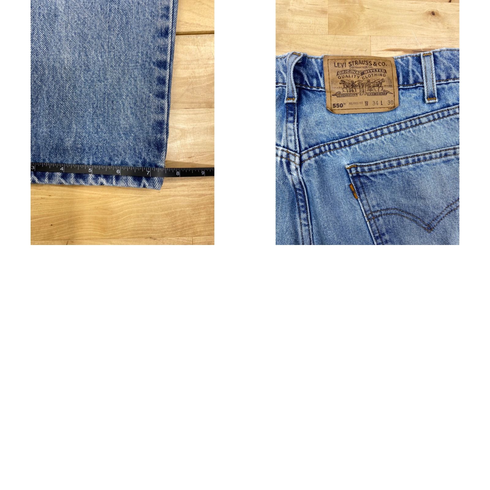 Levi's VINTAGE Levi's 550 Jeans Men's 34x29 Relaxed Fit Orange Tab Grunge 90s Style Straight, 34 Waist, Inseam 29, Regular, Orange, Mens Size US 34 / EU 50 - 8 Thumbnail