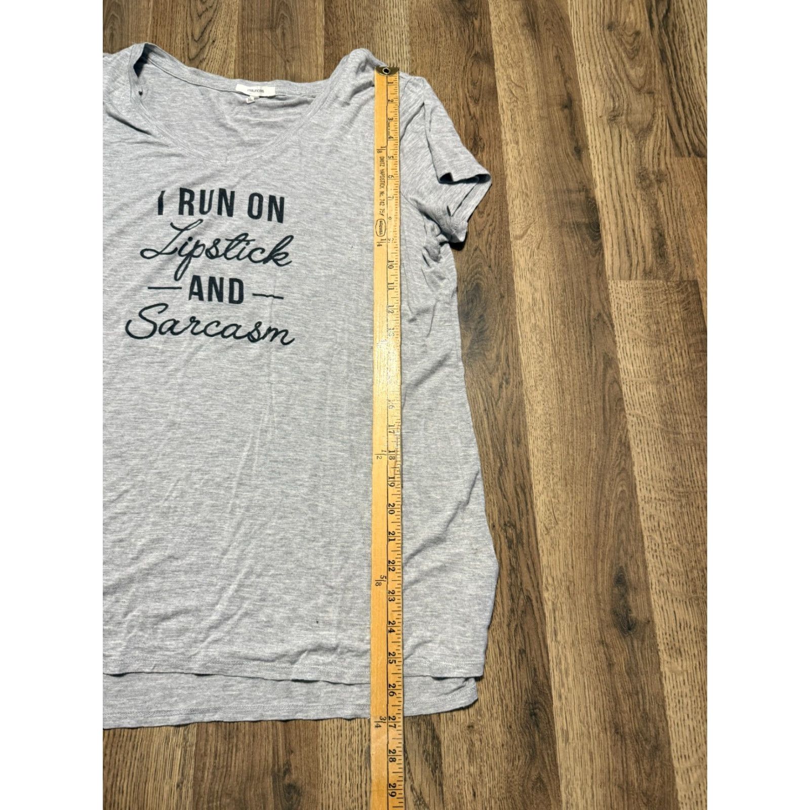 Vintage Maurices Shirt Women's XL Gray "I run on Lipstick and Sarcasm" Womens Size XL / US 12-14 / IT 48-50 - 6 Thumbnail
