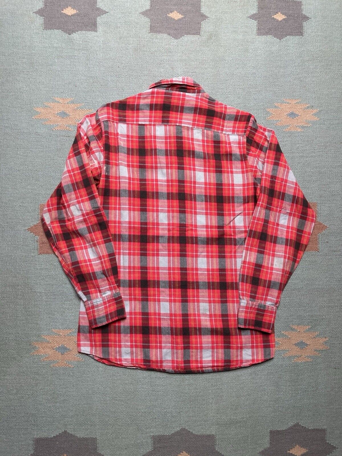Vintage VTG 70s cotton flannel Mr Leggs check soft red plaid small Size US S / EU 44-46 / 1 - 7 Thumbnail