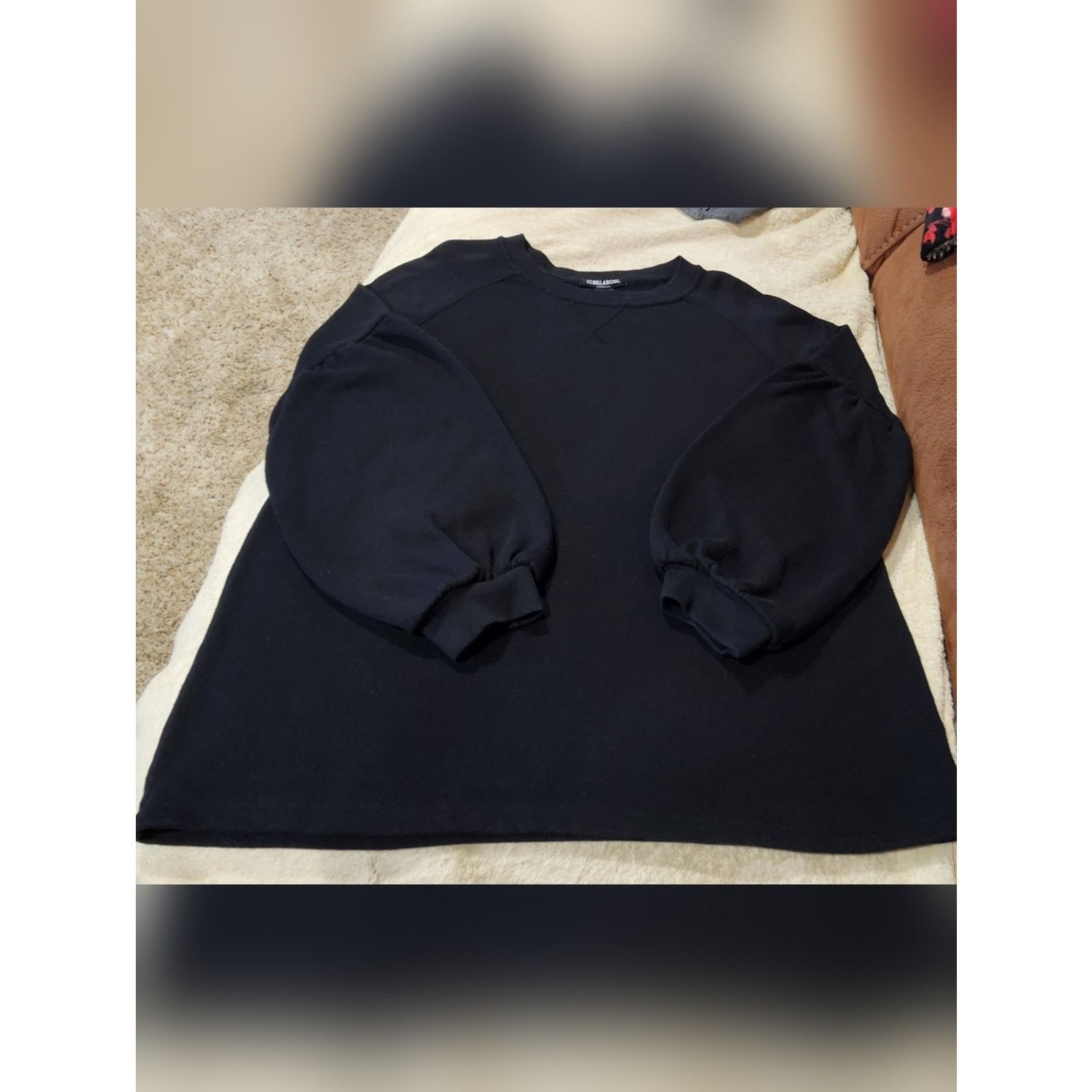 Billabong Billabong Black Crewneck Balloon-Sleeve Sweater Women's Med Size M / US 6-8 / IT 42-44 - 1 Thumbnail