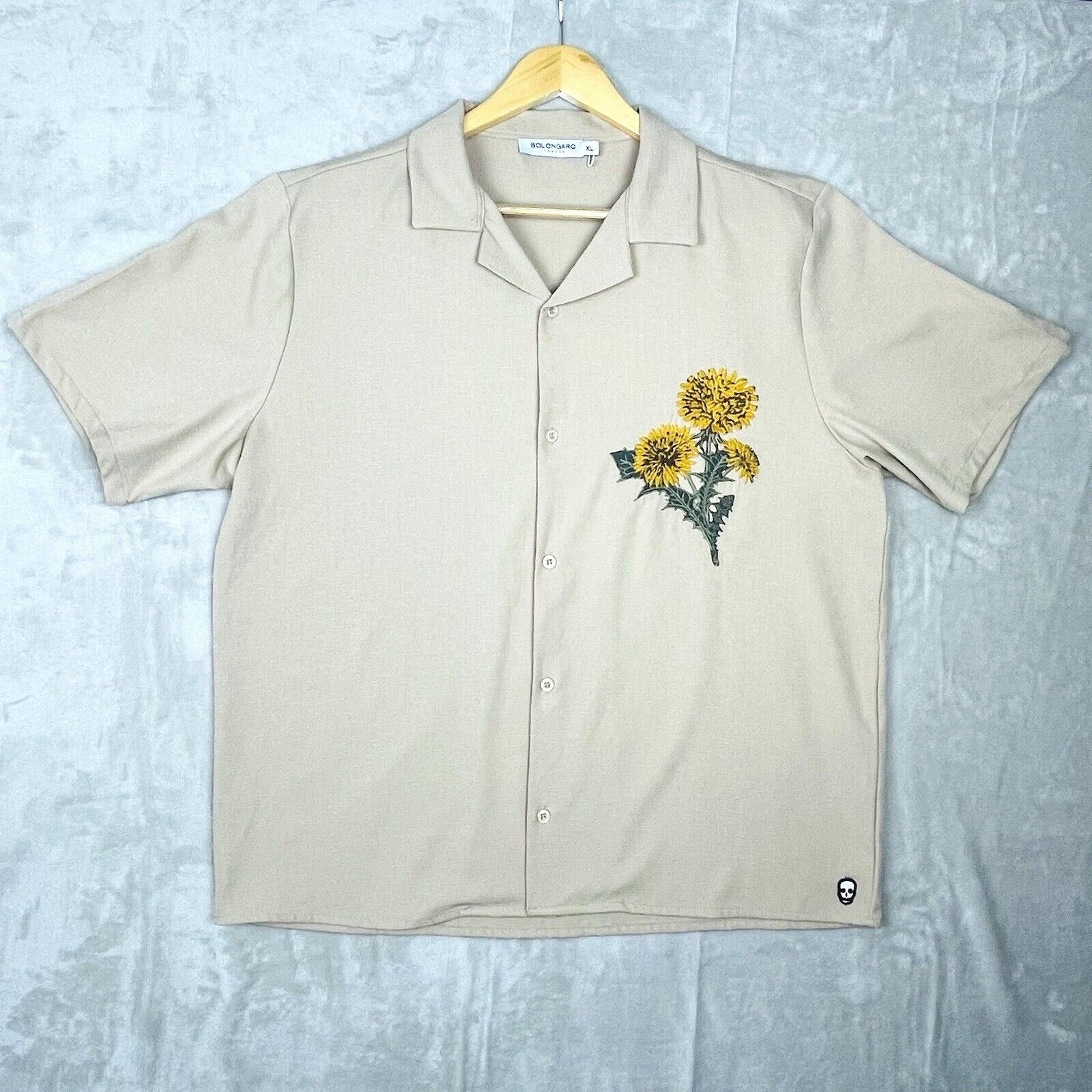 Bolongaro Trevor Bolongaro Trevor Dandelion Applique Shirt Oatmeal Skull Size US XL / EU 56 / 4 - 1 Thumbnail