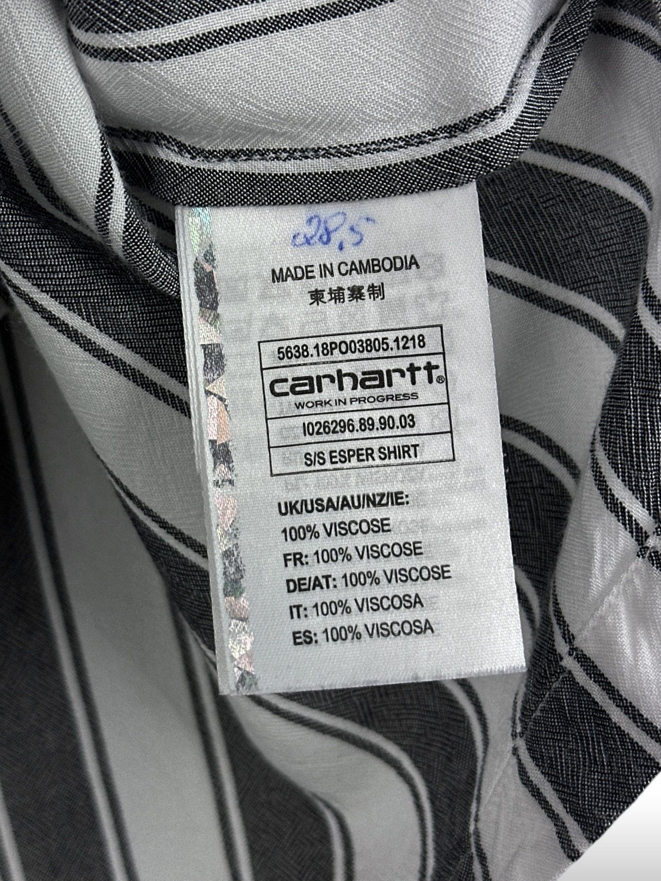 Carhartt Wip Carhartt WIP Esper Striped Shirt Short Sleeve Viscose Pocket Size US S / EU 44-46 / 1 - 9 Thumbnail