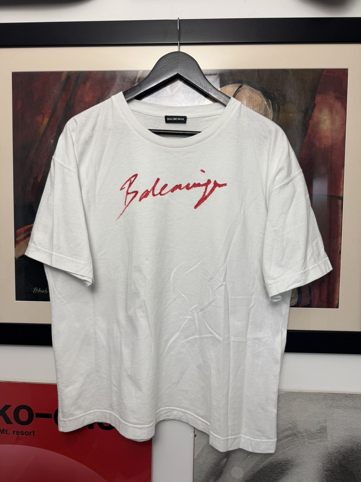 Balenciaga SS19 Balenciaga Lipstick Hand Print Logo Tee Boxy Designer Size US XL / EU 56 / 4 - 1 Thumbnail