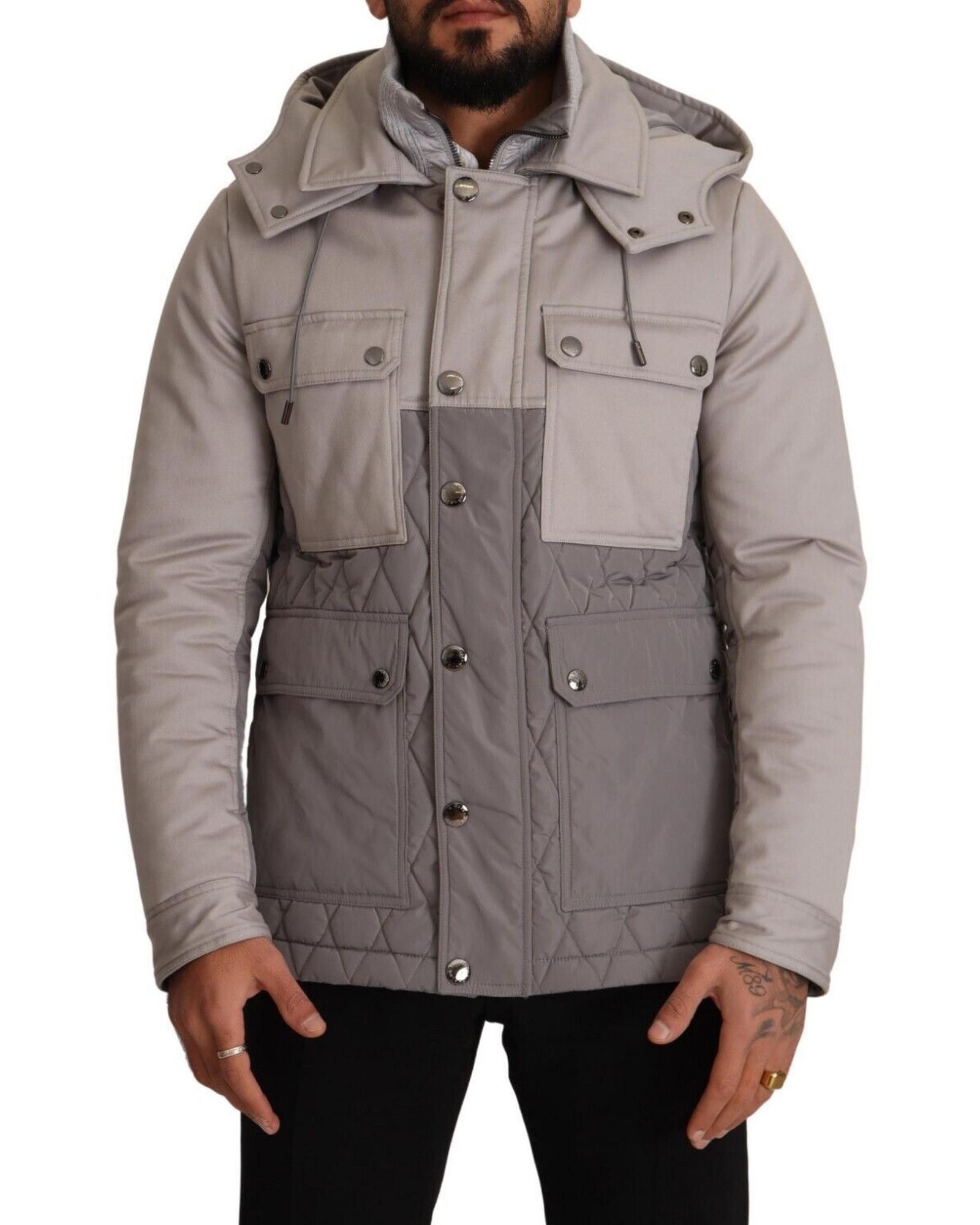 image of Dolce Gabbana Lightweight Windbreaker Jacket in Grey, Men's (Size Medium)