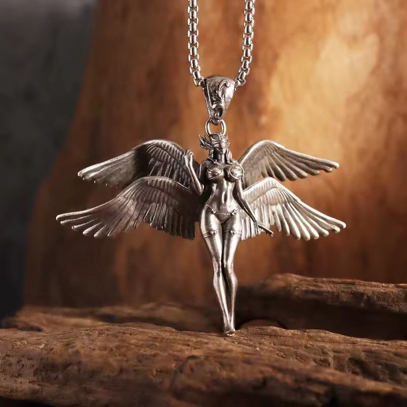 Jewelry Sexy Angel Necklace Punk Chain Size ONE SIZE - 3 Thumbnail