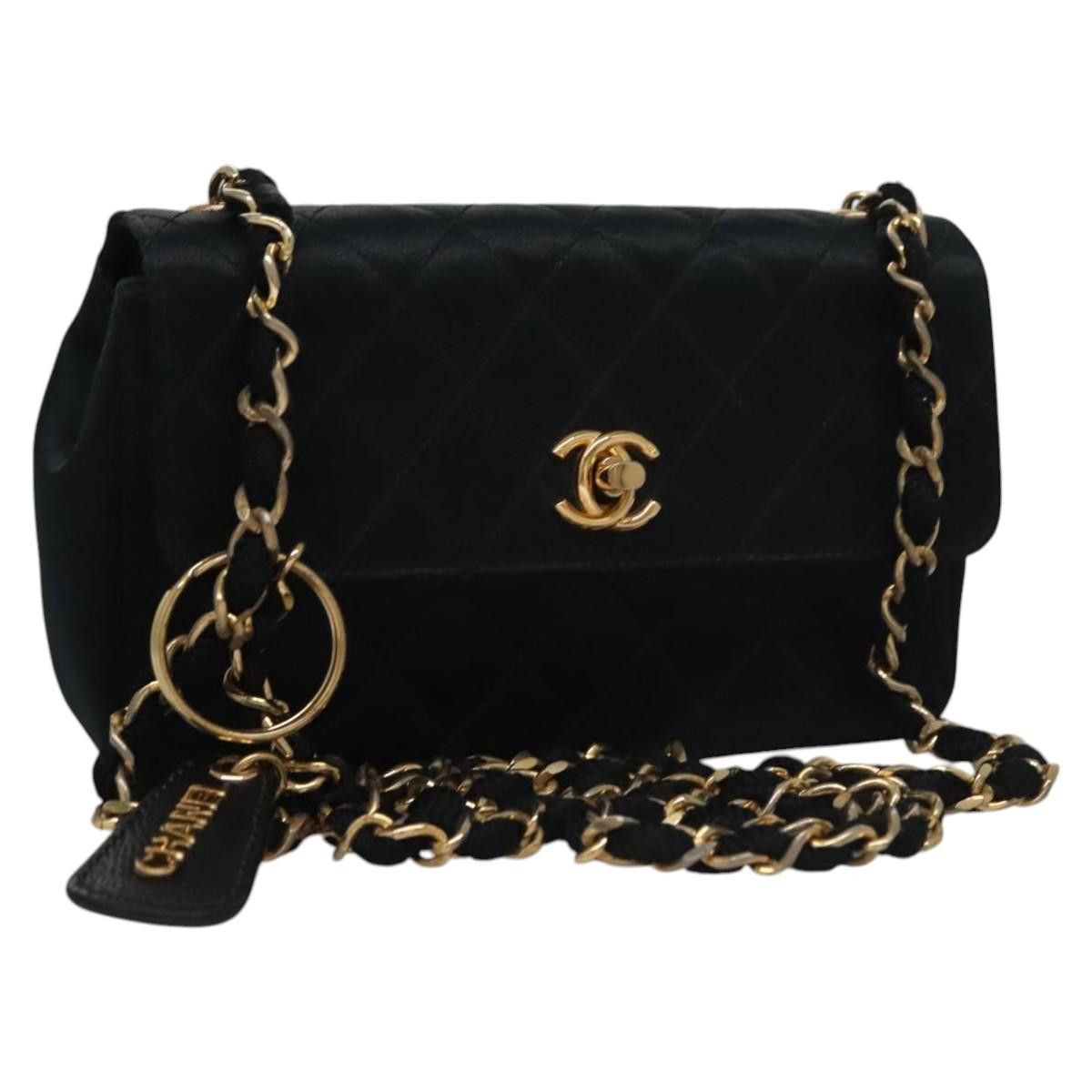 Chanel Single Flap Black Silk Shoulder Bag (Pre-Owned) Size ONE SIZE - 1 Thumbnail