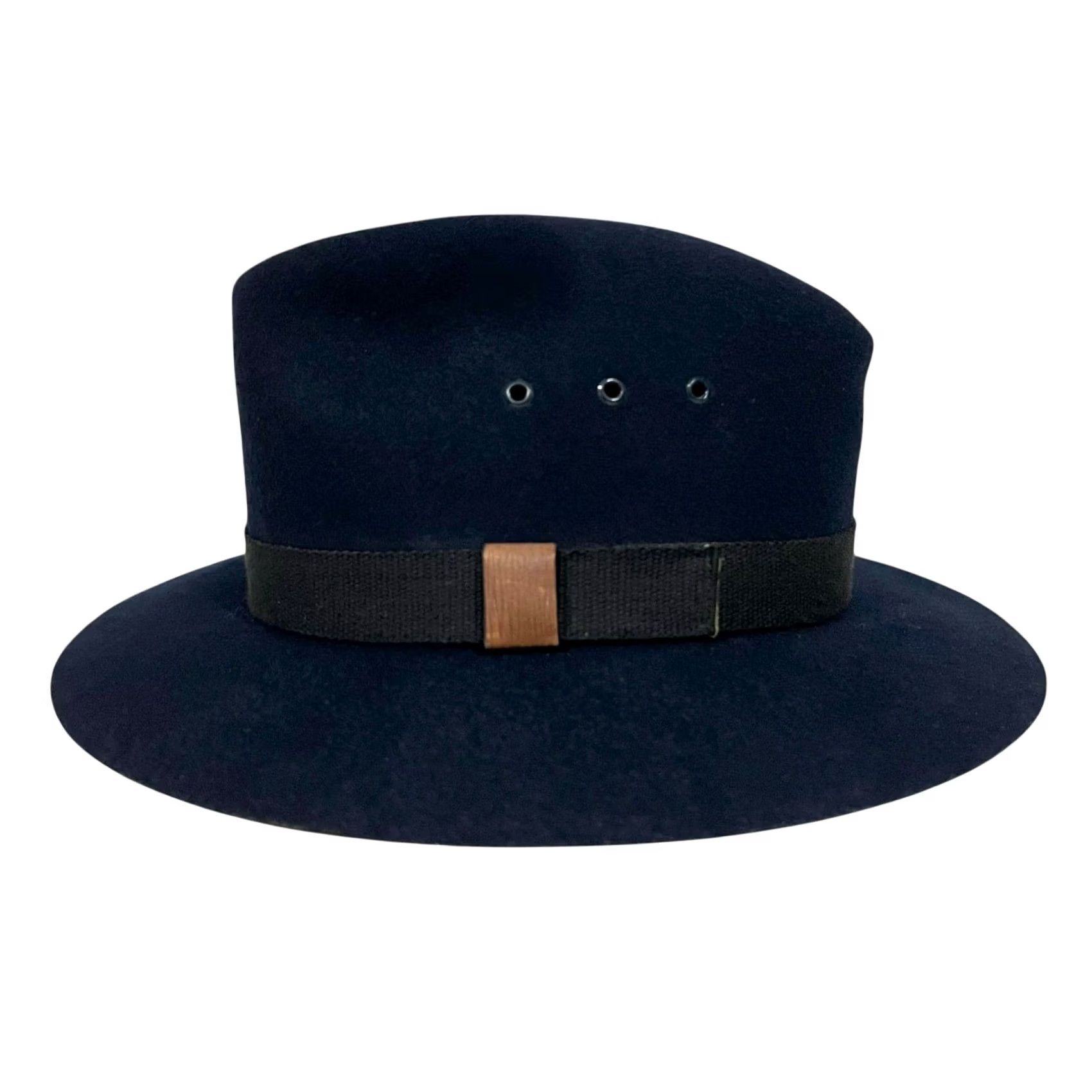 Vintage VINTAGE Kenwood Fedora Hat Men 100% Wool Navy Blue Lined Size 7 Band Wool Fedora Mens Blue Size ONE SIZE - 2 Thumbnail