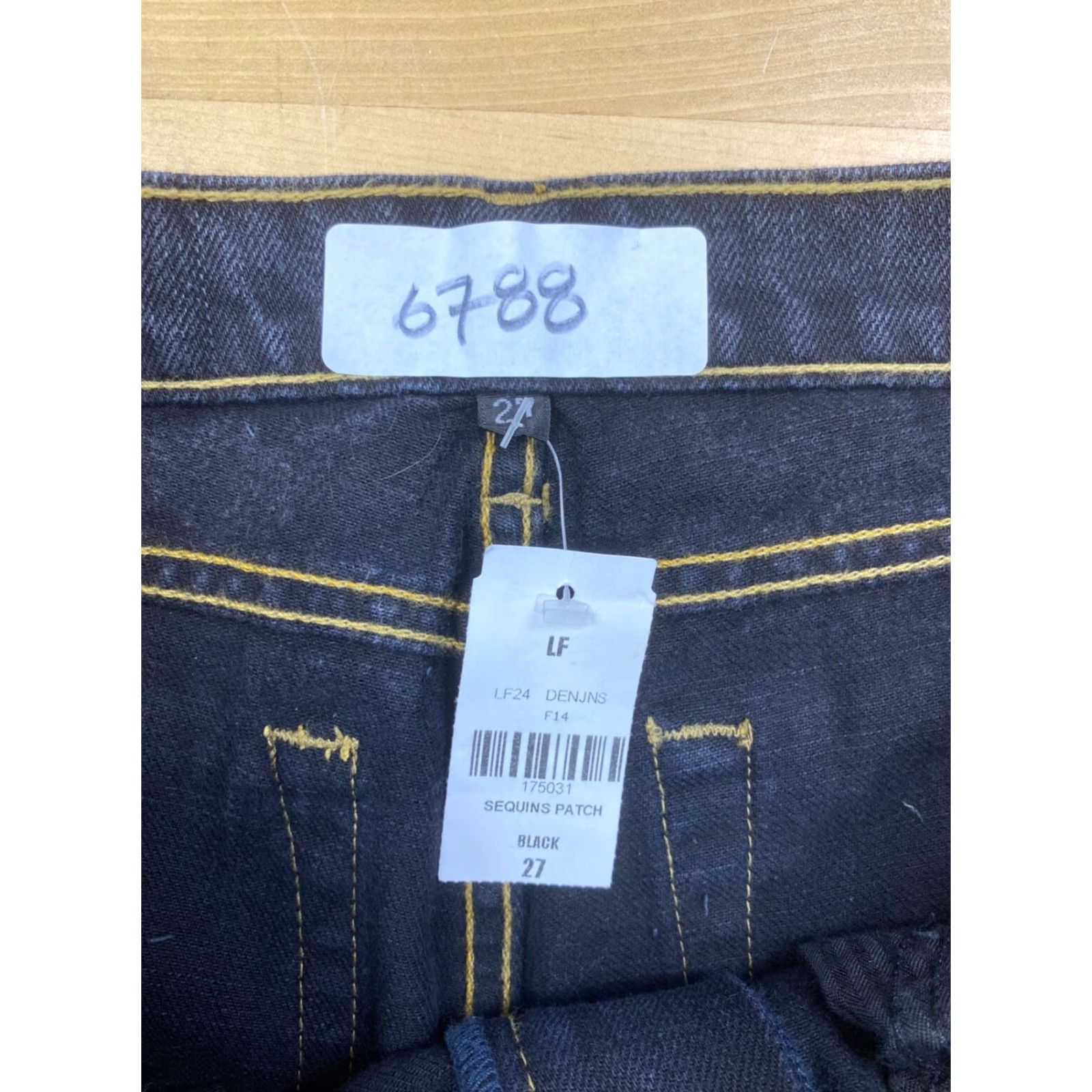 Vintage Car Mar Sequins Patch Womens Mid Rise Baggy Jeans Size 27 Black #6788 Size 27" / US 4 / IT 40 - 3 Thumbnail