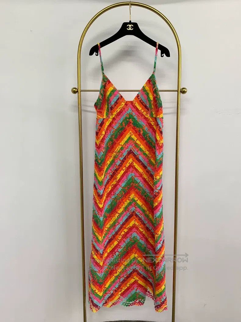 Valentino Valentino Colorful striped lace slip dress Size M / US 6-8 / IT 42-44 - 1 Thumbnail