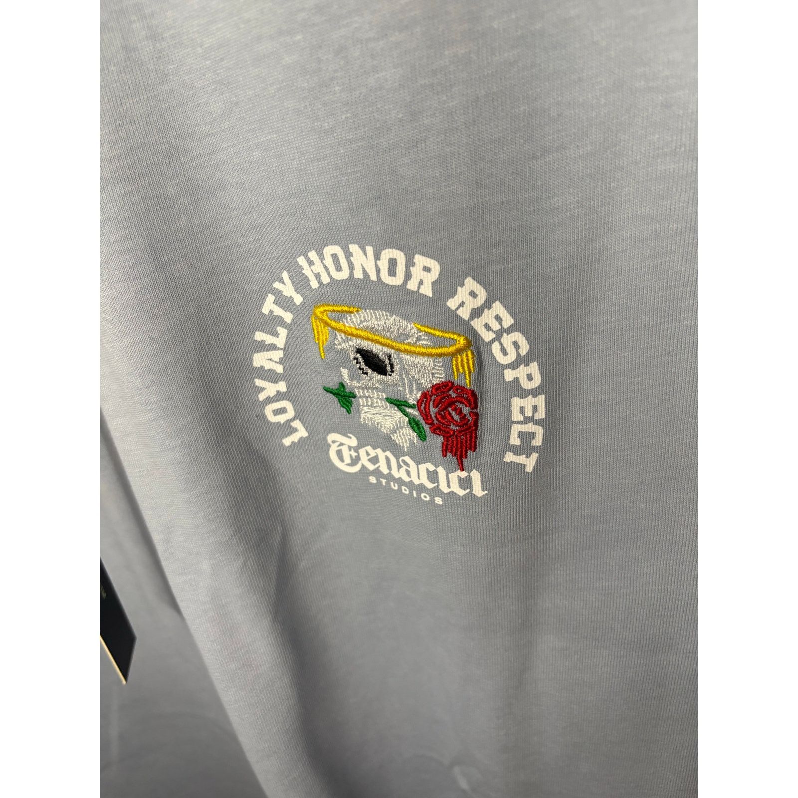 Other NWT Sz. S - Tenaciti Skull w/ Rose Shirt (light Blue) Size US S / EU 44-46 / 1 - 6 Thumbnail