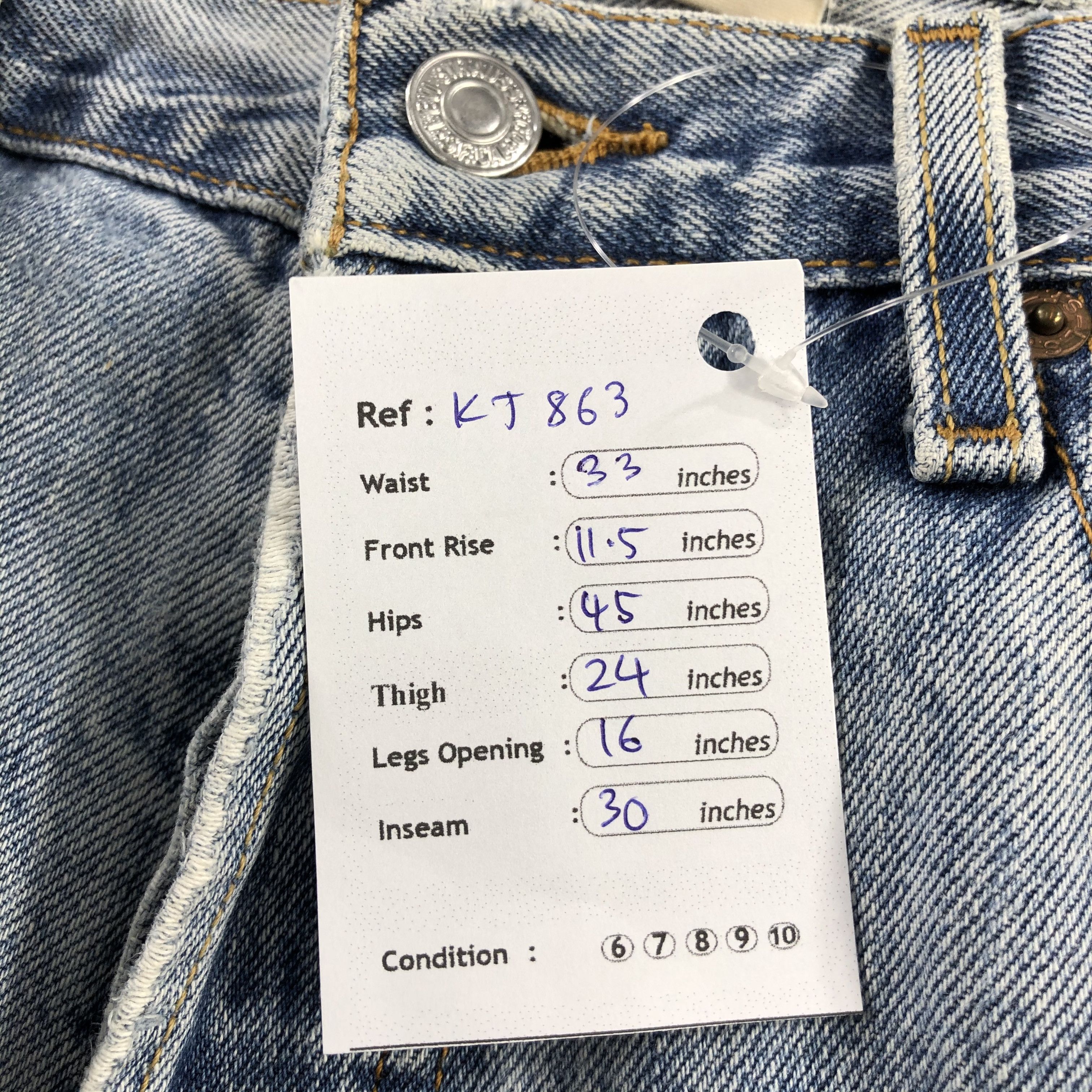 Levi's Vintage Levi's 501 Jeans Distress Medium Wash Denim KJ863 Size US 33 - 17 Thumbnail