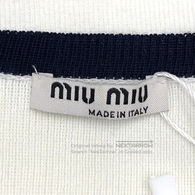 Miu Miu Miu Miu White Cotton Short Sleeve Pullover . Size XS / US 0-2 / IT 36-38 - 5 Thumbnail