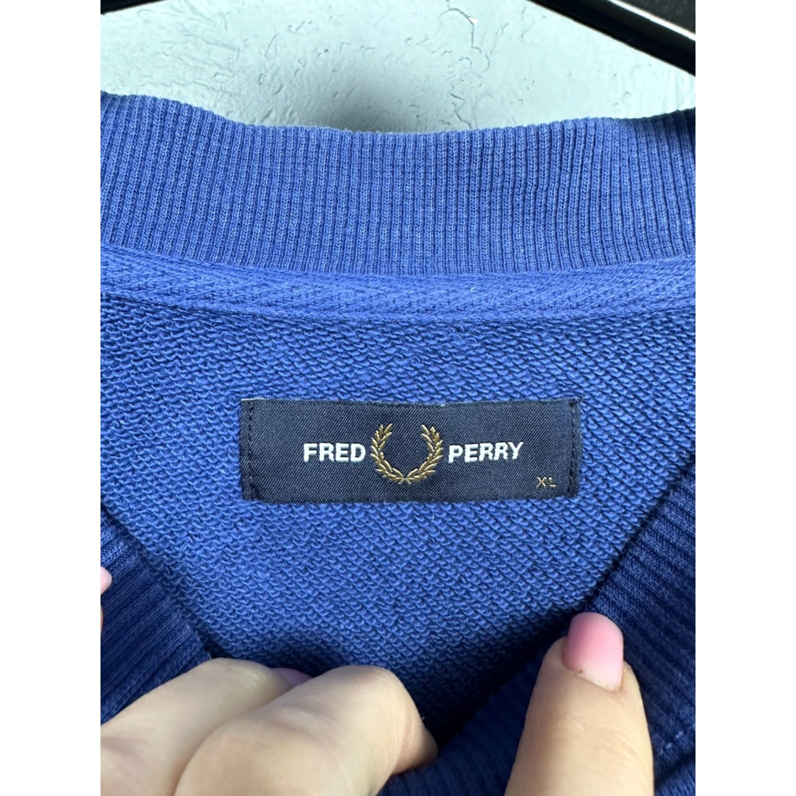 Fred Perry Fred Perry Mens Crew Neck Sweatshirt XL Blue Cotton Logo Sweatshirt Mens Size US XL / EU 56 / 4 - 4 Thumbnail