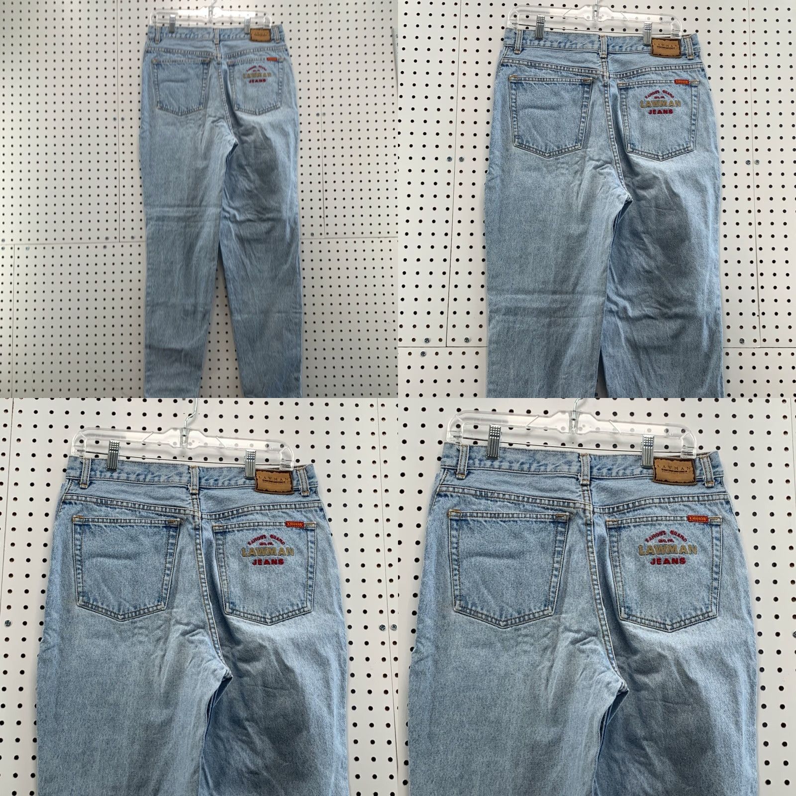 Denime VINTAGE Lawmen Jeans Womens 32x31 Light Wash Denim Embroidered Pocket Tapered Jeans Size 24" / US 00 / IT 34 - 10 Thumbnail