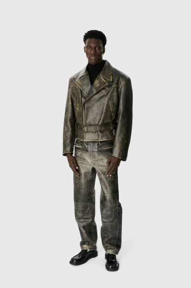 Marine Serre BNWT AW25 MARINE SERRE VINTAGE MOON LEATHER BELTED PANTS 46 Size US 30 / EU 46 - 13 Thumbnail