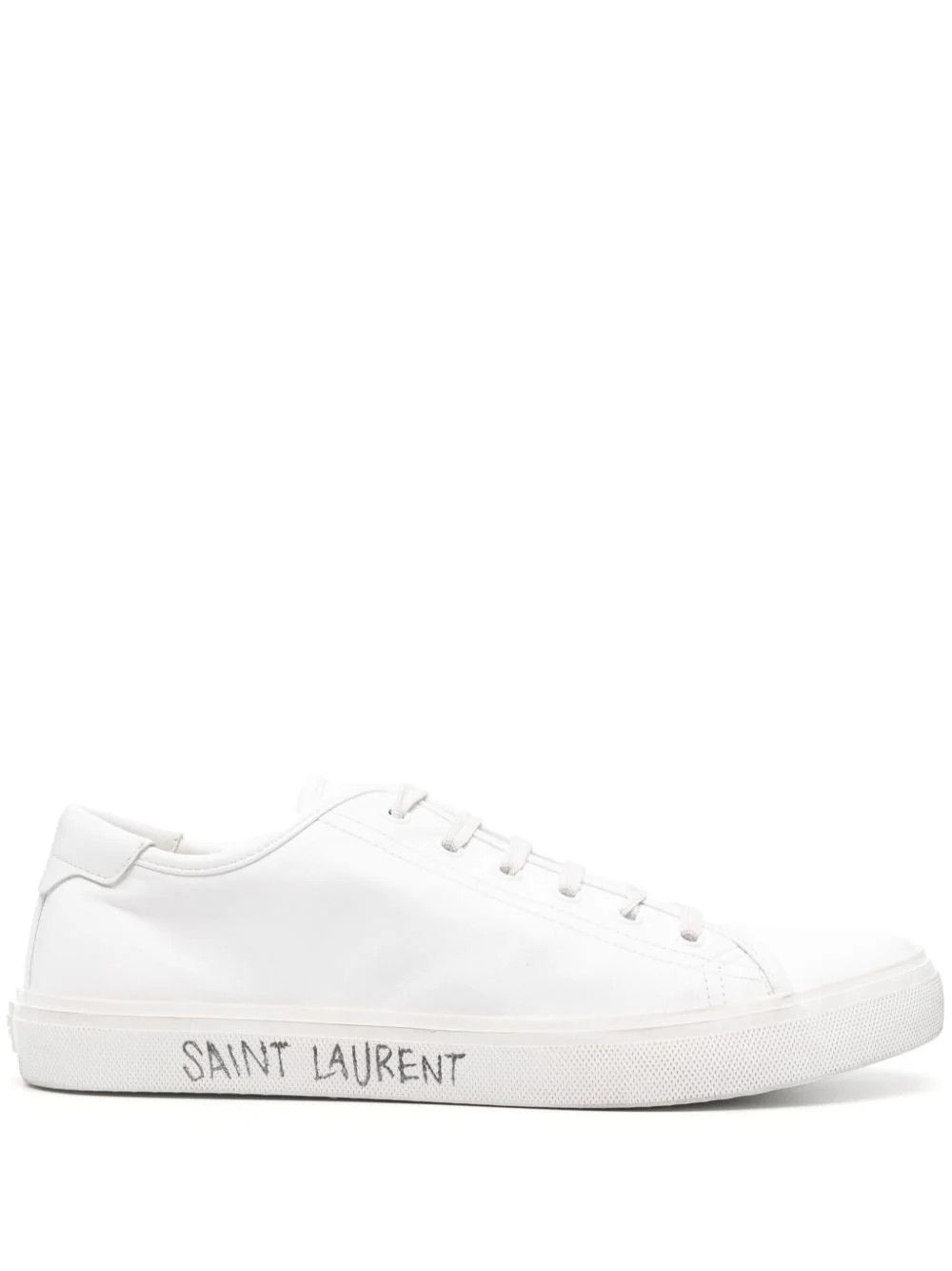 Saint Laurent Paris o1s1wg111024 Malibu Canvas Leather Sneakers in White Size US 10.5 / EU 43-44 - 5 Thumbnail