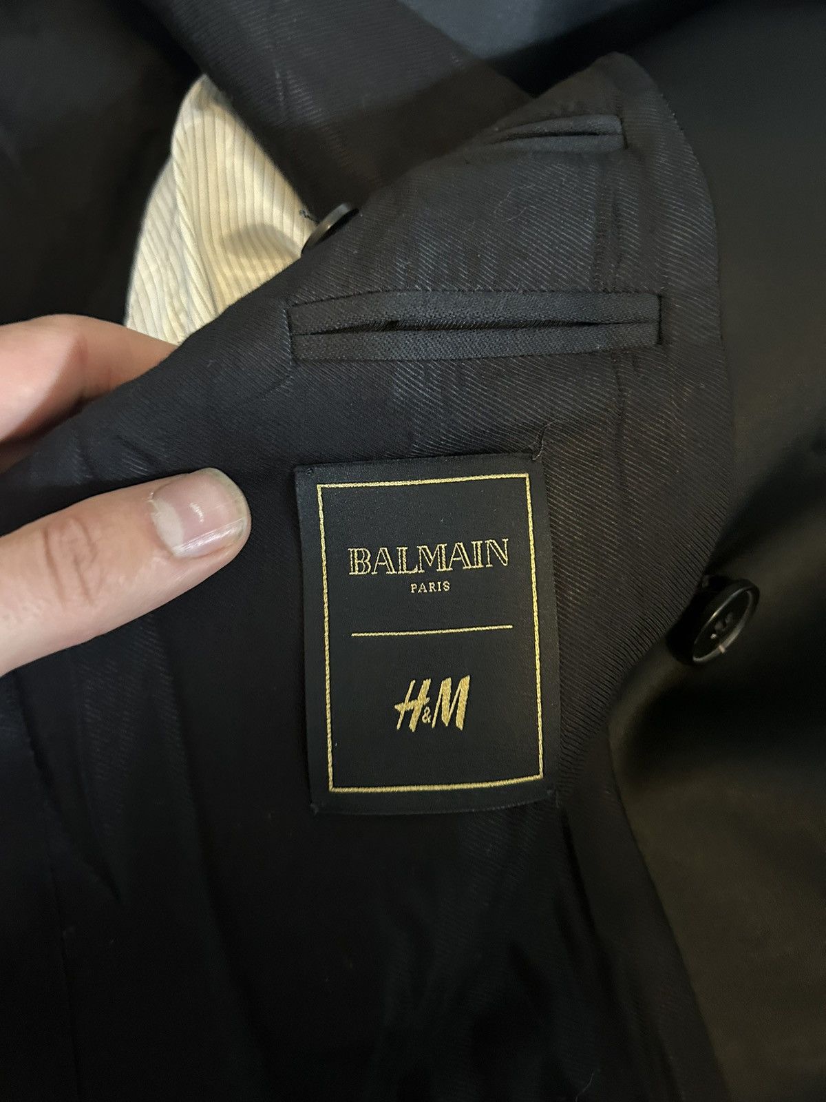Balmain Balmain x H&M Double-Breasted Black Wool Blazer Size 50 Size US M / EU 48-50 / 2 - 7 Thumbnail