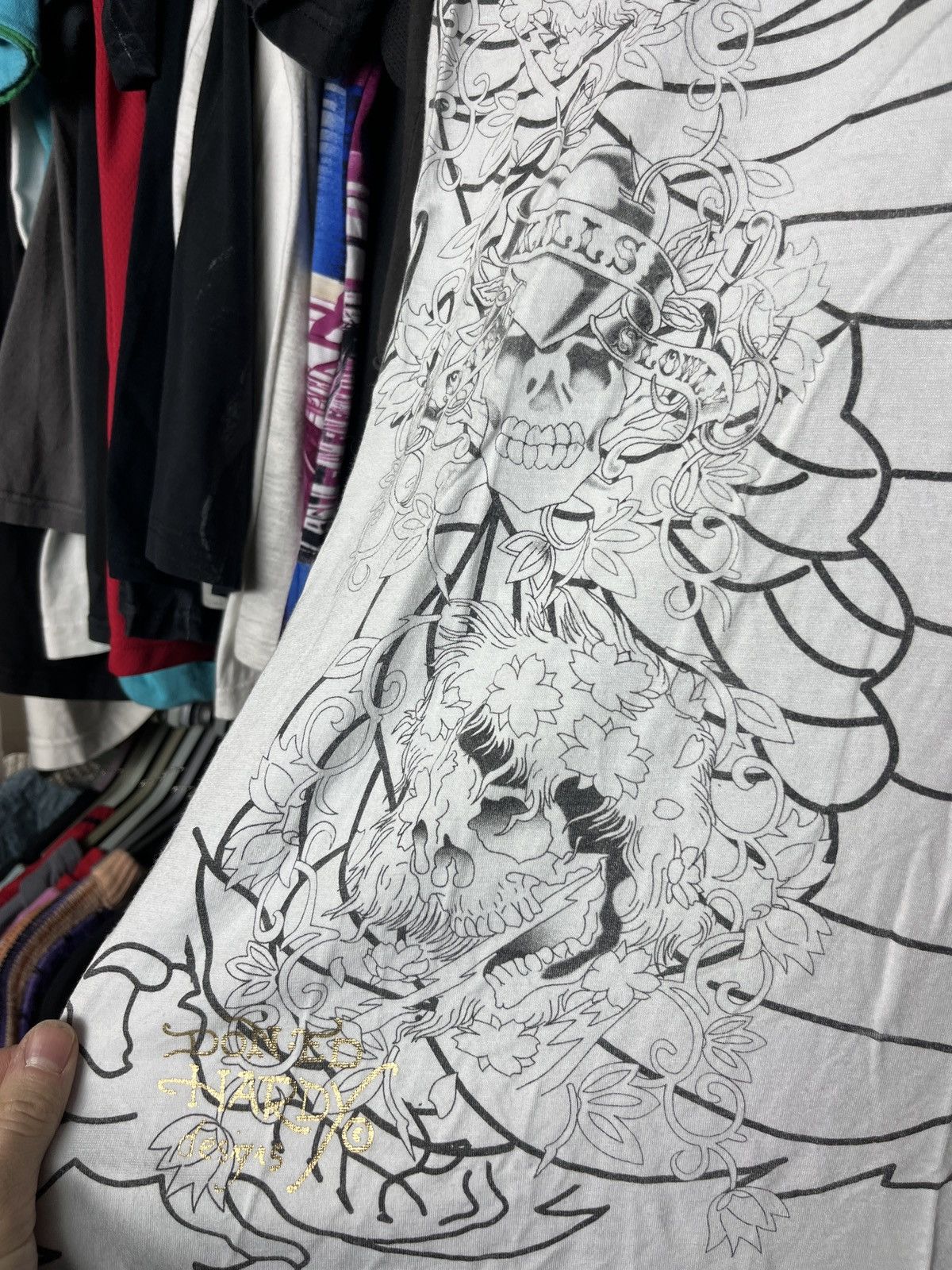 Christian Audigier ED HARDY CHRISTIAN AUDIGIER Y2000K OVERPRINTED DRESS - 1366 Size L / US 10 / IT 46 - 5 Thumbnail