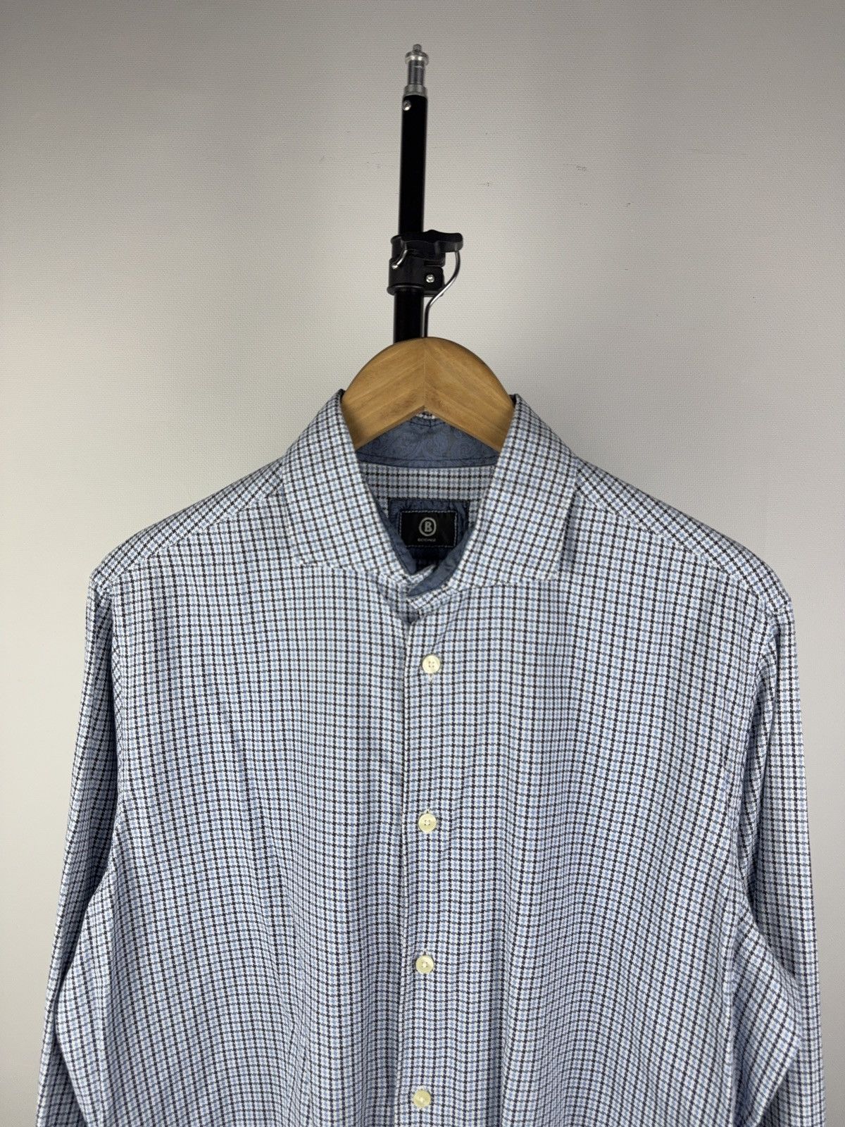 Bogner × Designer Bogner Checked Button-Up Shirt Blue Size L (42 EU) Size US L / EU 52-54 / 3 - 2 Thumbnail