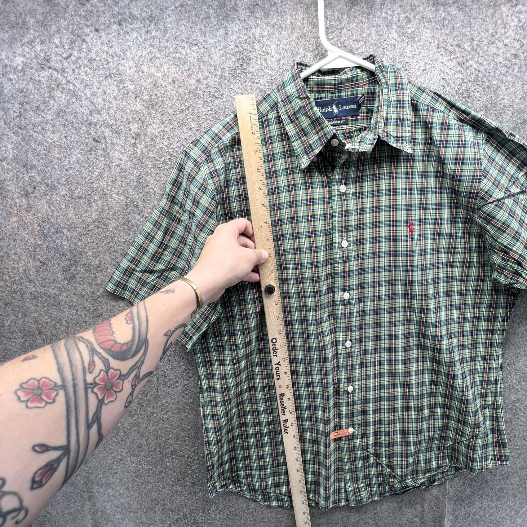 Ralph Lauren Ralph Lauren Shirt Mens Medium Green Plaid Short Sleeve Button Front Classic Fit Mens Size US M / EU 48-50 / 2 - 5 Thumbnail