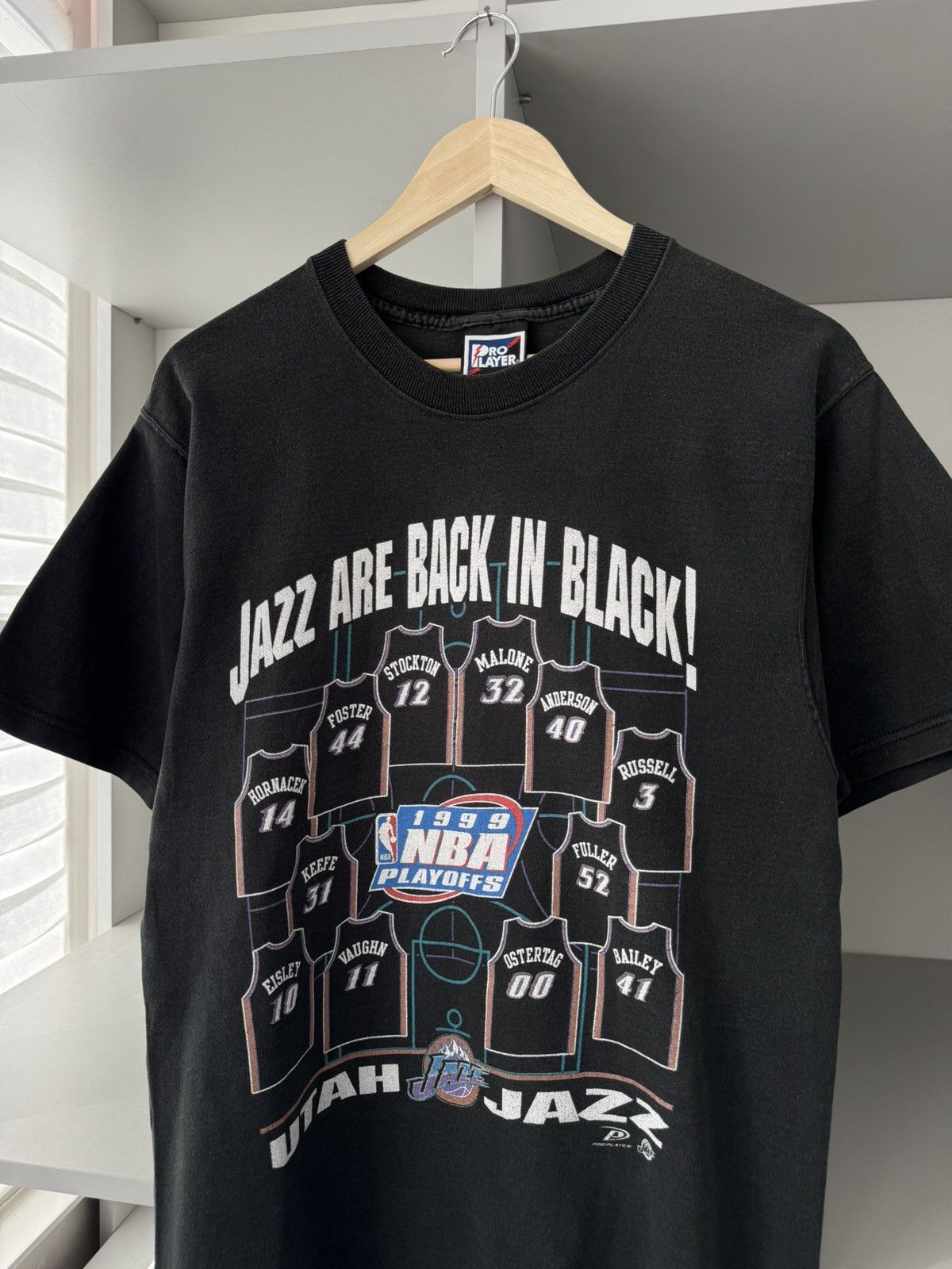 NBA × Pro Player × Vintage Pro Player Utah Jazz 1999 NBA Playoffs Vintage Tee Size US M / EU 48-50 / 2 - 4 Thumbnail