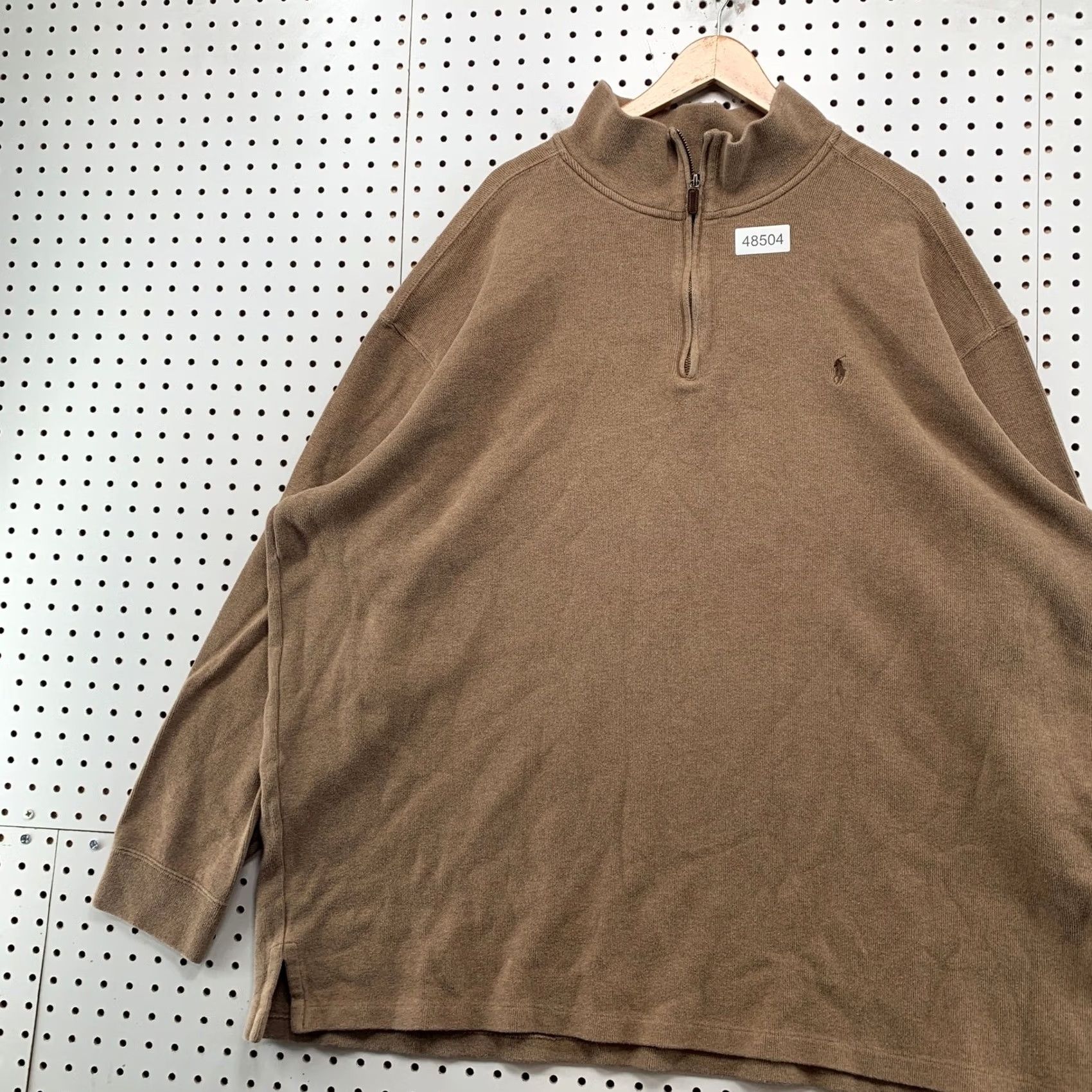 Polo Ralph Lauren Polo Ralph Lauren Sweater Mens 4XLT Brown Cotton Quarter Zip Pullover 00s Size US XXL / EU 58 / 5 - 4 Thumbnail