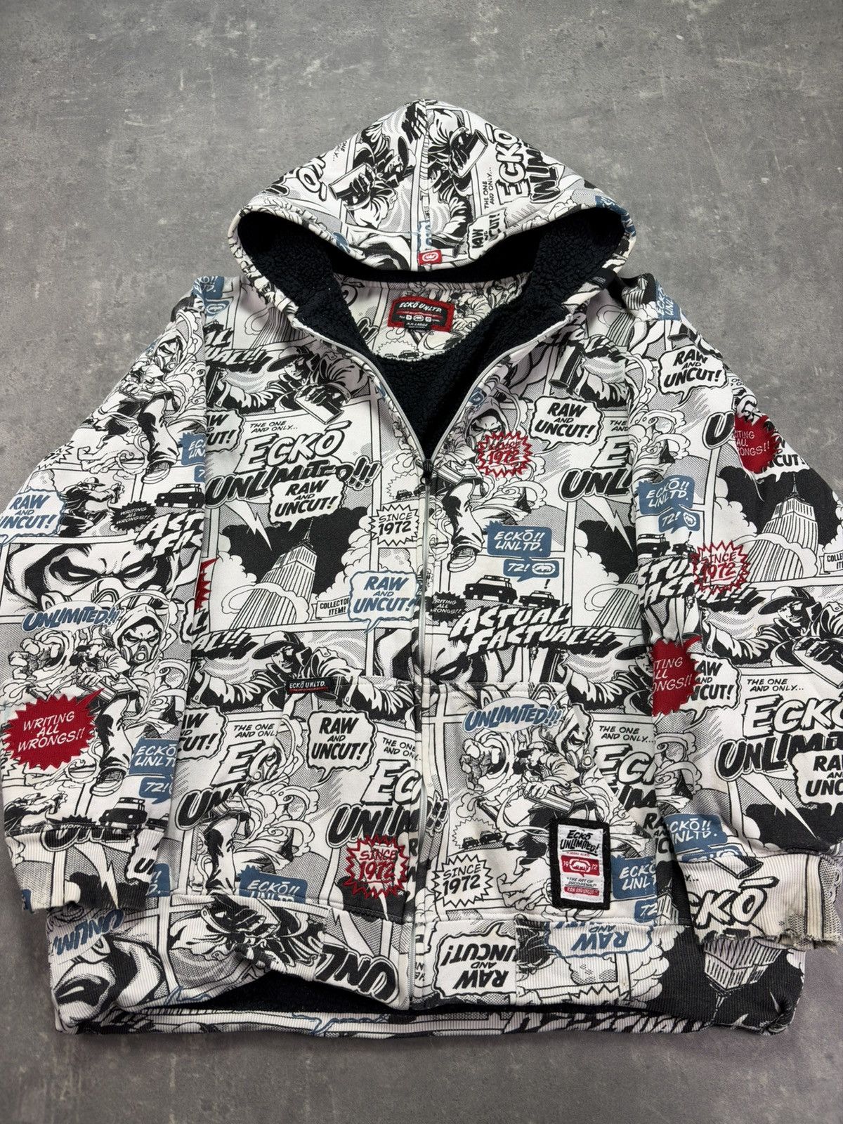 Ecko Unltd. Ecko Unltd. Comic Book Grafitti AOP Baggy Zip Hoodie XXL Size US XXL / EU 58 / 5 - 8 Thumbnail