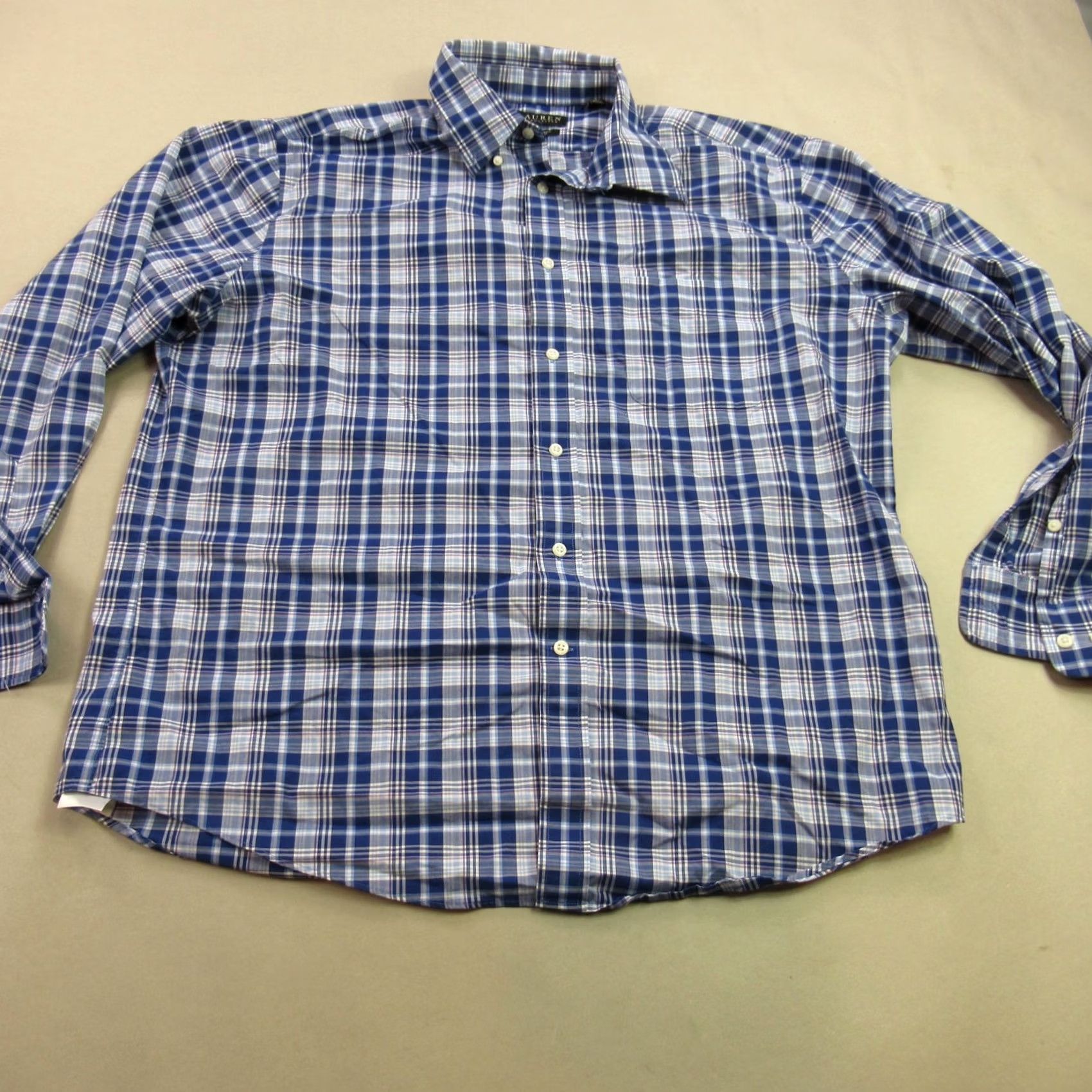 Polo Ralph Lauren Ralph Lauren Shirt Mens XL Long Sleeve Casual Button Front Plaid Blake Blue Size US XL / EU 56 / 4 - 2 Thumbnail