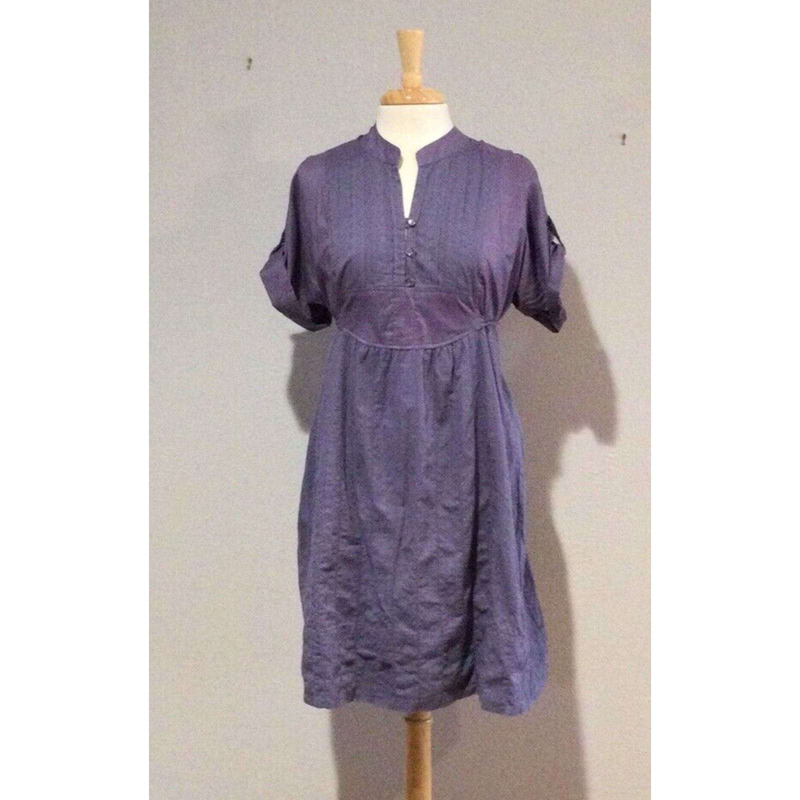 Vintage BCBGeneration Purple 3 Button Bodice Tie Back Midi Dress L Size L / US 10 / IT 46 - 1 Thumbnail