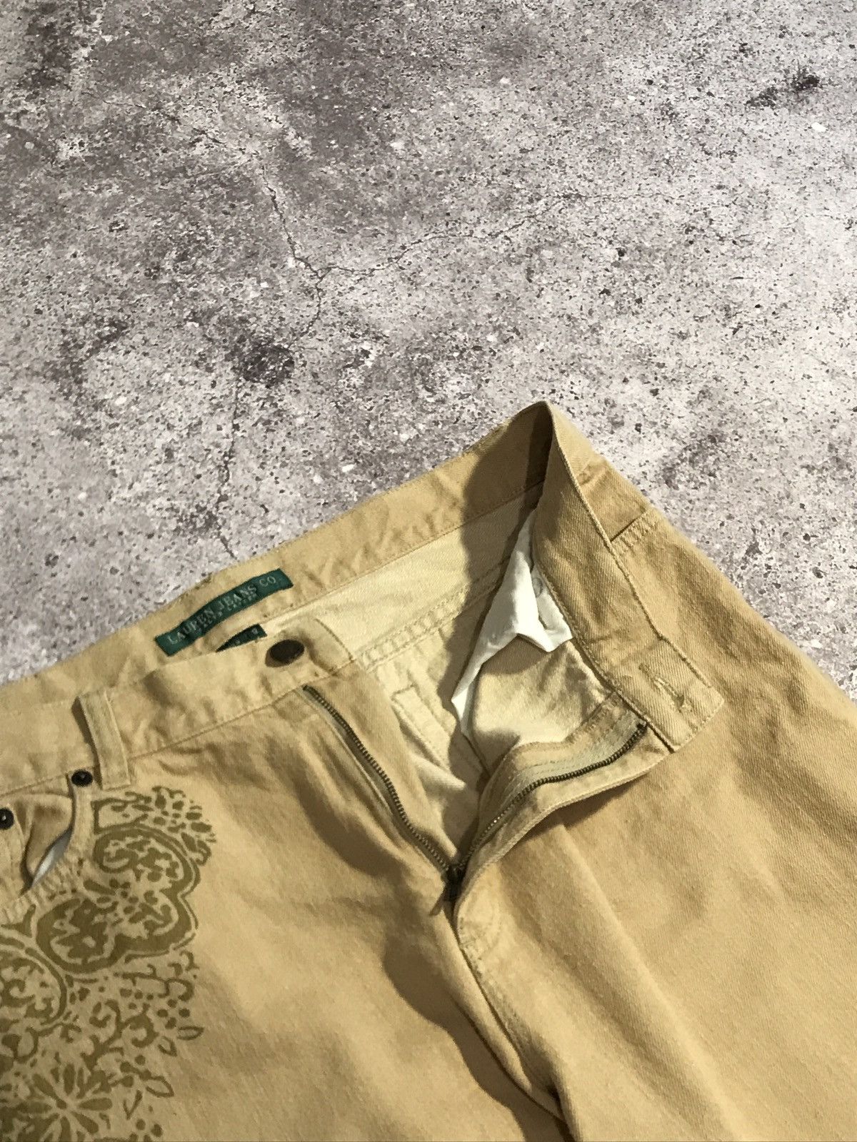 Polo Ralph Lauren × RRL Ralph Lauren × Vintage Vintage 90s Jeans Polo Ralph Lauren Flared Graphic Print Size 34" / US 12 / IT 48 - 8 Thumbnail