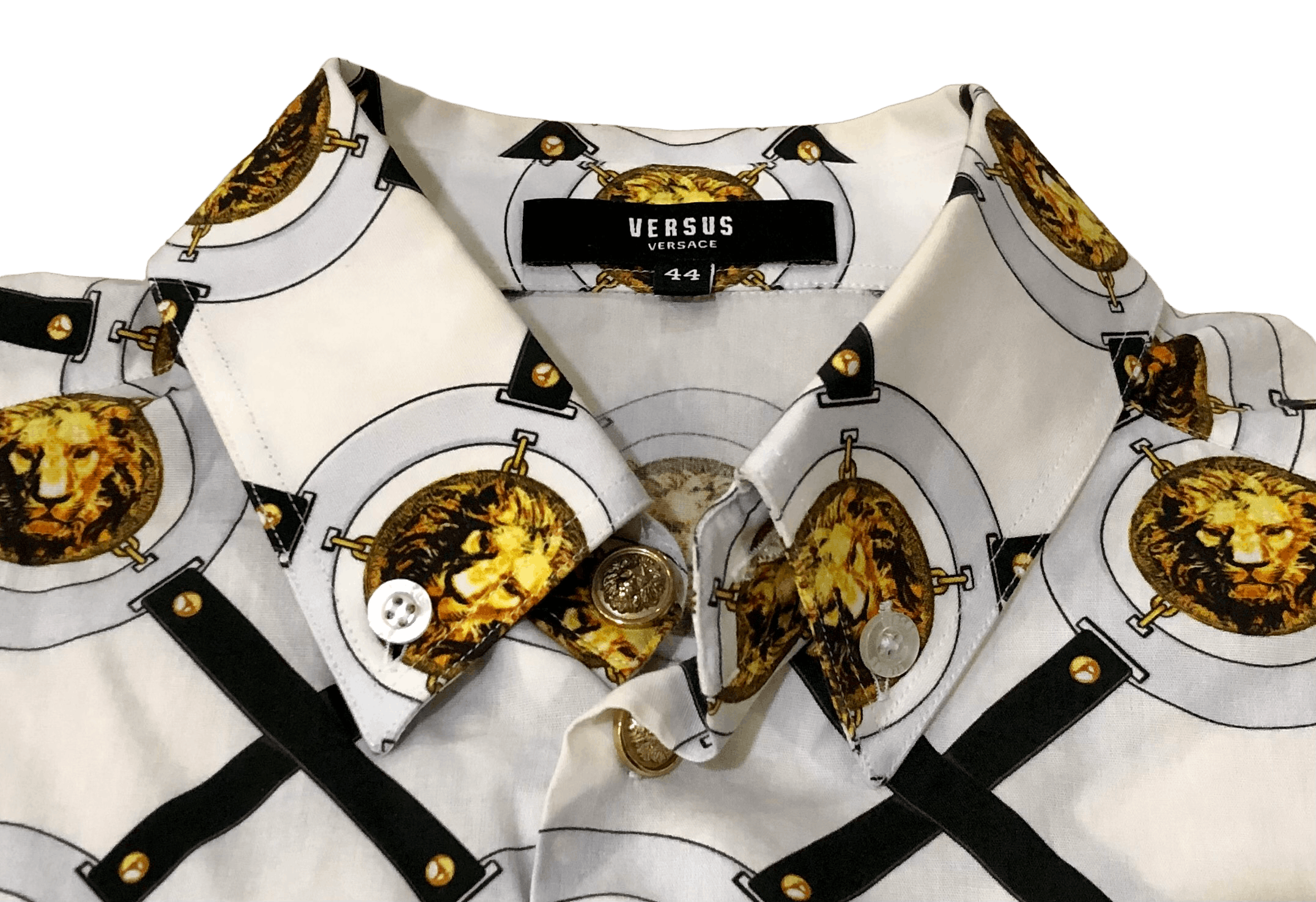 Versus Versace Vintage Versus Versace Lion Head Belt Full Print Shirt Size US M / EU 48-50 / 2 - 3 Thumbnail