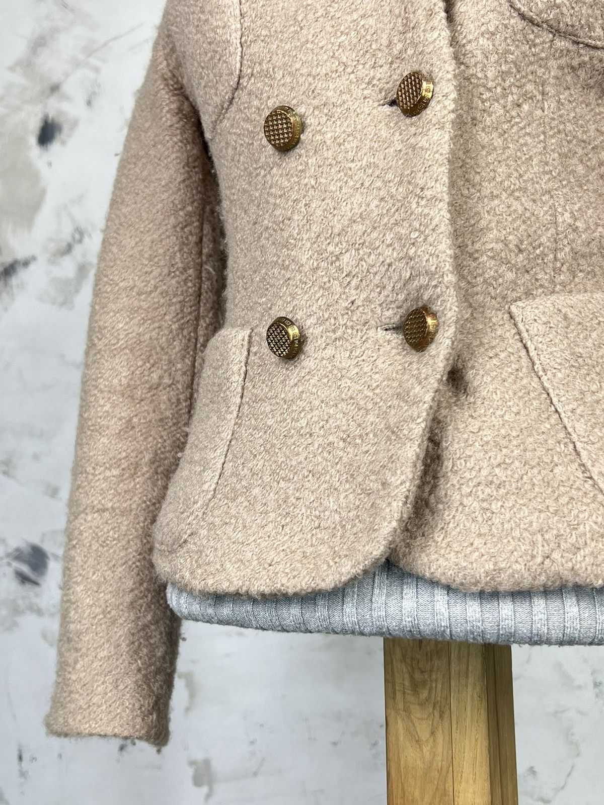 Max Mara Vintage Max Mara Beige Wool Blazer Coat Jacket Size S - M Size M / US 6-8 / IT 42-44 - 6 Thumbnail