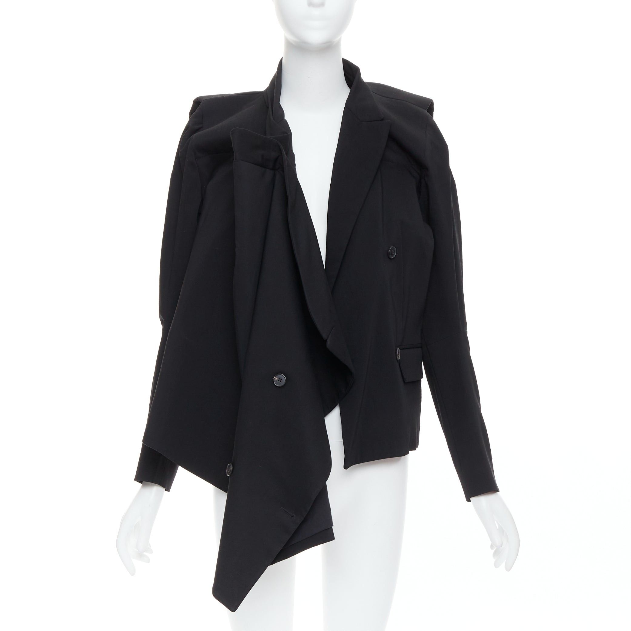 Maison Margiela MAISON MARTIN MARGIELA 2001 Runway black deconstructed draped coat FR38 M Size M / US 6-8 / IT 42-44 - 1 Thumbnail