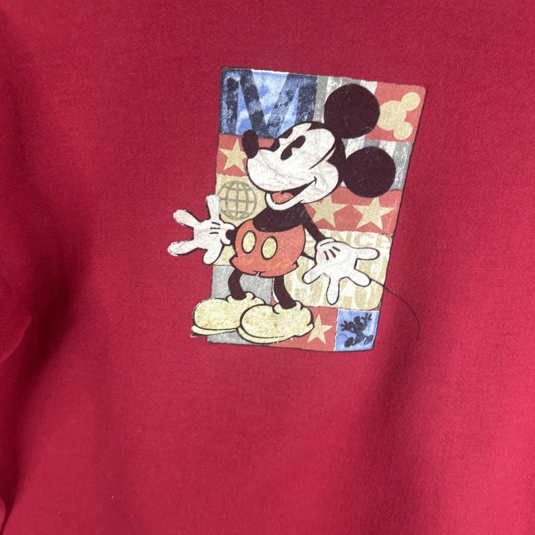 Disney VINTAGE Mickey Mouse Sweatshirt Mens M Red Graphic Print The Disney Store Crew Neck Pullover Fleece Cotton Polyester Long Sleeve Size US M / EU 48-50 / 2 - 6 Thumbnail