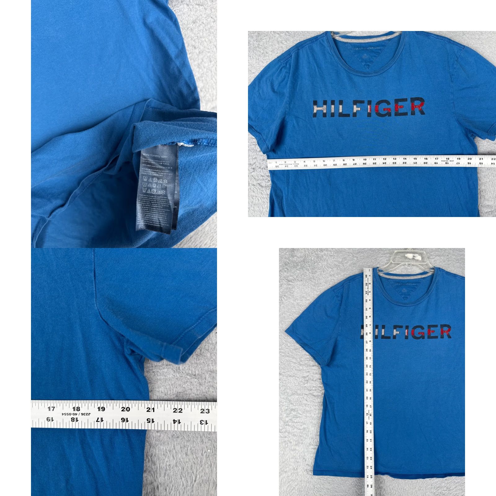 Tommy Hilfiger Tommy Hilfiger Shirt Adult Large Blue Crew Neck Short Sleeve 100% Cotton READ Size US L / EU 52-54 / 3 - 8 Thumbnail