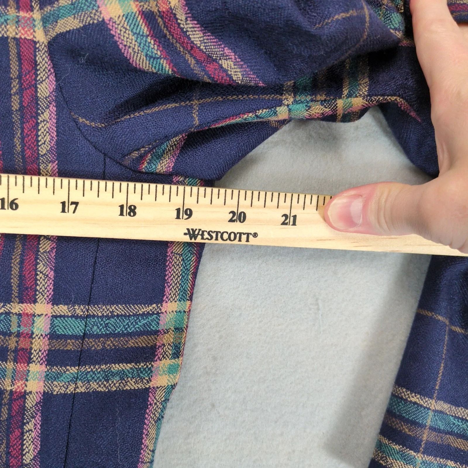 Vintage Doncaster Custom Navy Plaid Button-Front Jacket Women's M Size M / US 6-8 / IT 42-44 - 5 Thumbnail