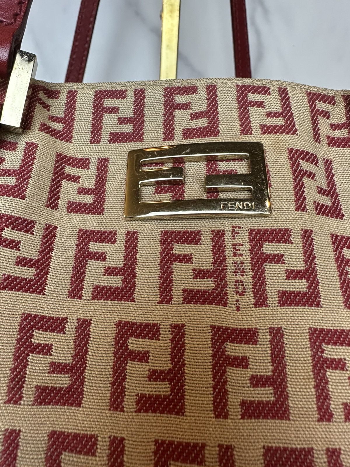 Fendi Fendi 1990s Red Zucca Canvas Tote Size ONE SIZE - 2 Thumbnail