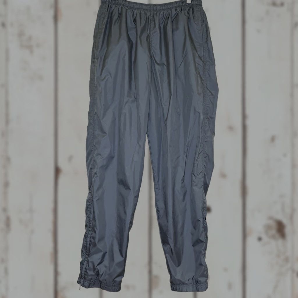 Nike Nike Track Windbreaker Pants Mens XL Gray Elastic Waist Drawstring Zip Hem Lined Pockets Nylon Polyester Blend Zip Pockets Size US 36 / EU 52 - 1 Thumbnail