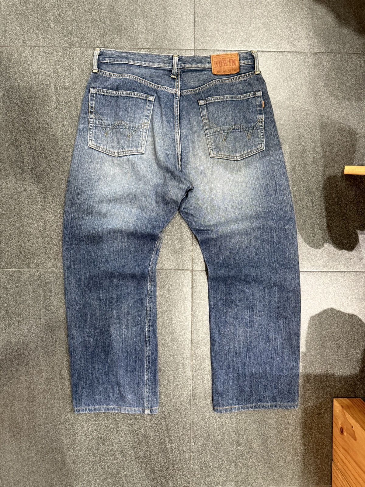 Edwin × Vintage 90’s EDWIN 505ZX RARE BACK POCKET LOGO RETRO DENIM PANTS Size US 35 - 1 Thumbnail