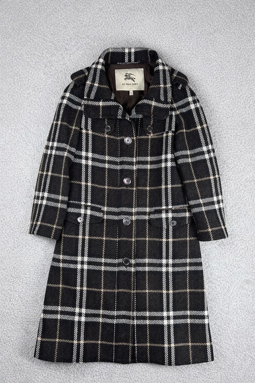 Burberry Burberry London Grey Check Wool Coat Size 44 Size M / US 6-8 / IT 42-44 - 1 Thumbnail