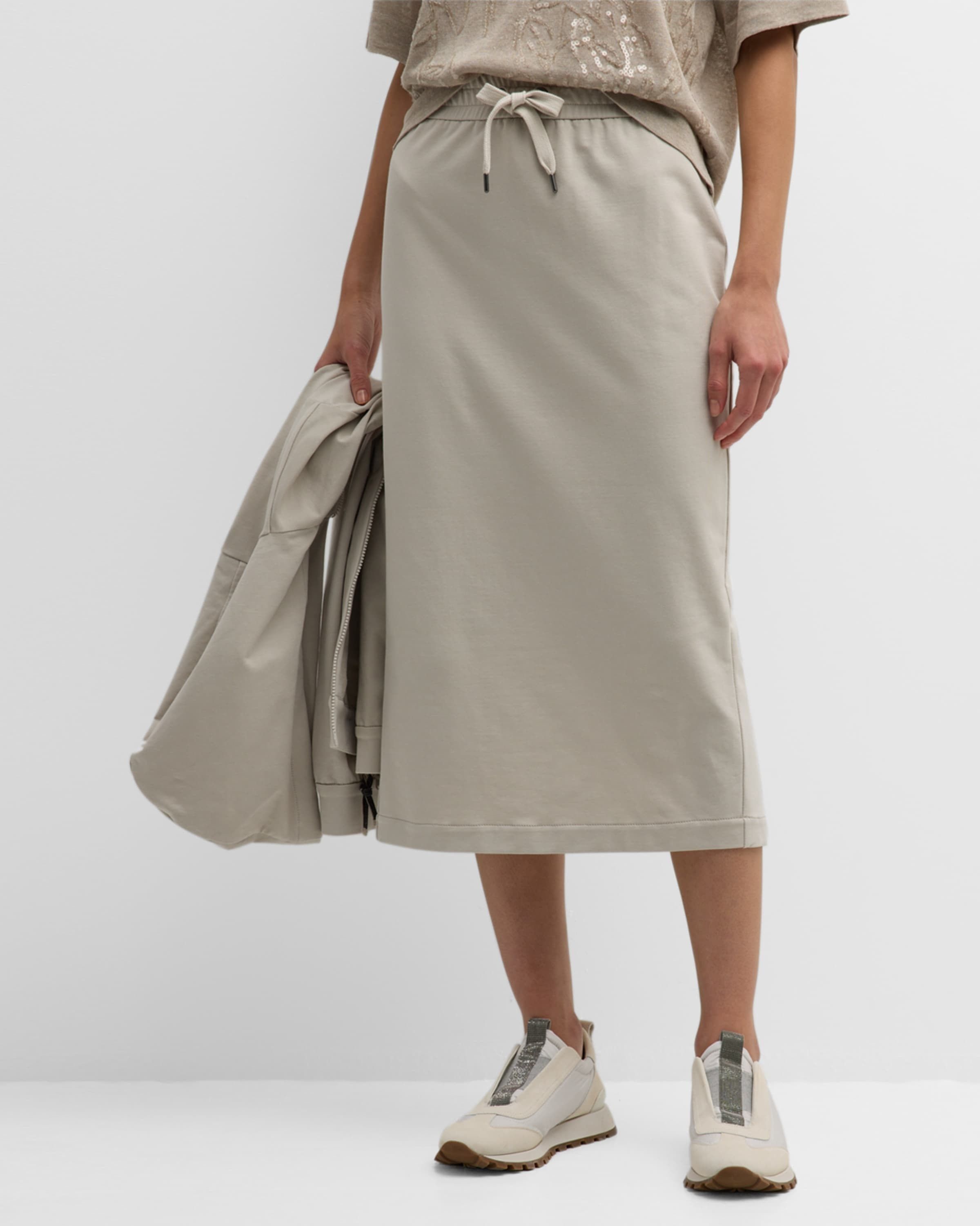 Brunello Cucinelli o1w1db10825 Skirt in Open Grey Size 30" / US 8 / IT 44 - 2 Thumbnail
